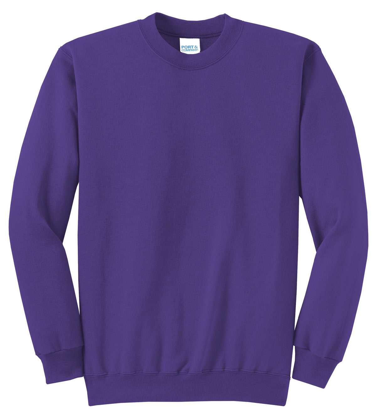 Port &amp; Company PC78 Core Fleece Crewneck Sweatshirt - Purple - HIT a Double - 5
