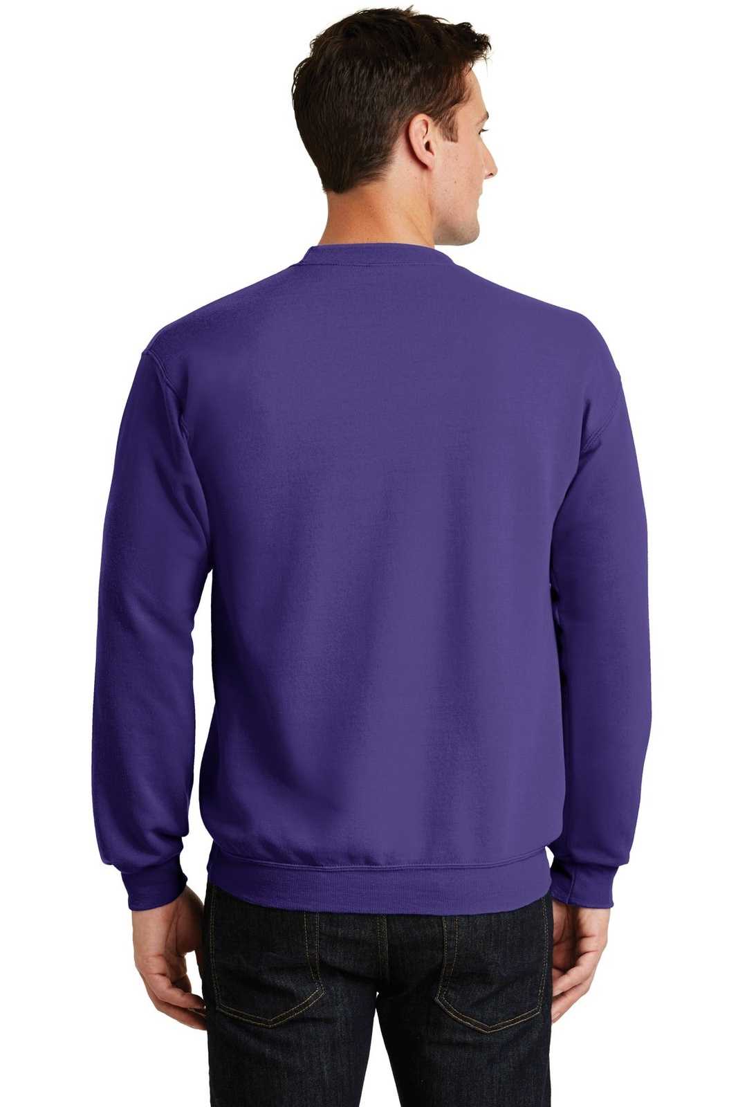 Port &amp; Company PC78 Core Fleece Crewneck Sweatshirt - Purple - HIT a Double - 2