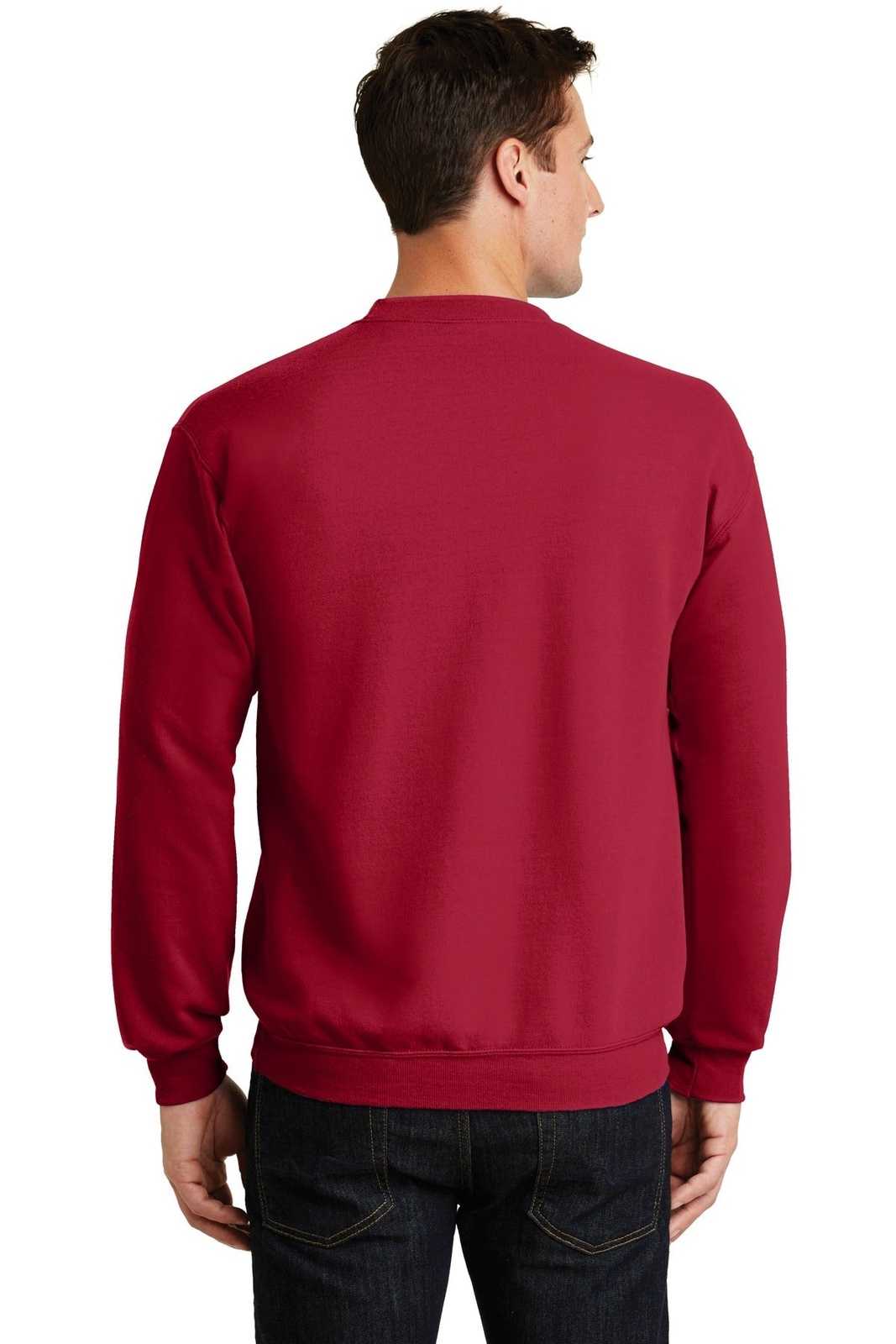 Port &amp; Company PC78 Core Fleece Crewneck Sweatshirt - Red - HIT a Double - 2