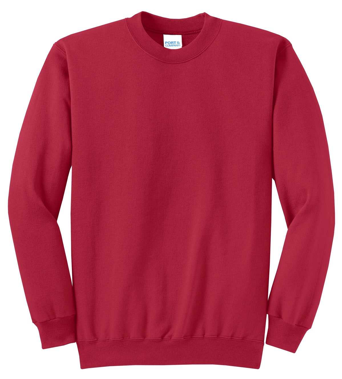 Port &amp; Company PC78 Core Fleece Crewneck Sweatshirt - Red - HIT a Double - 5