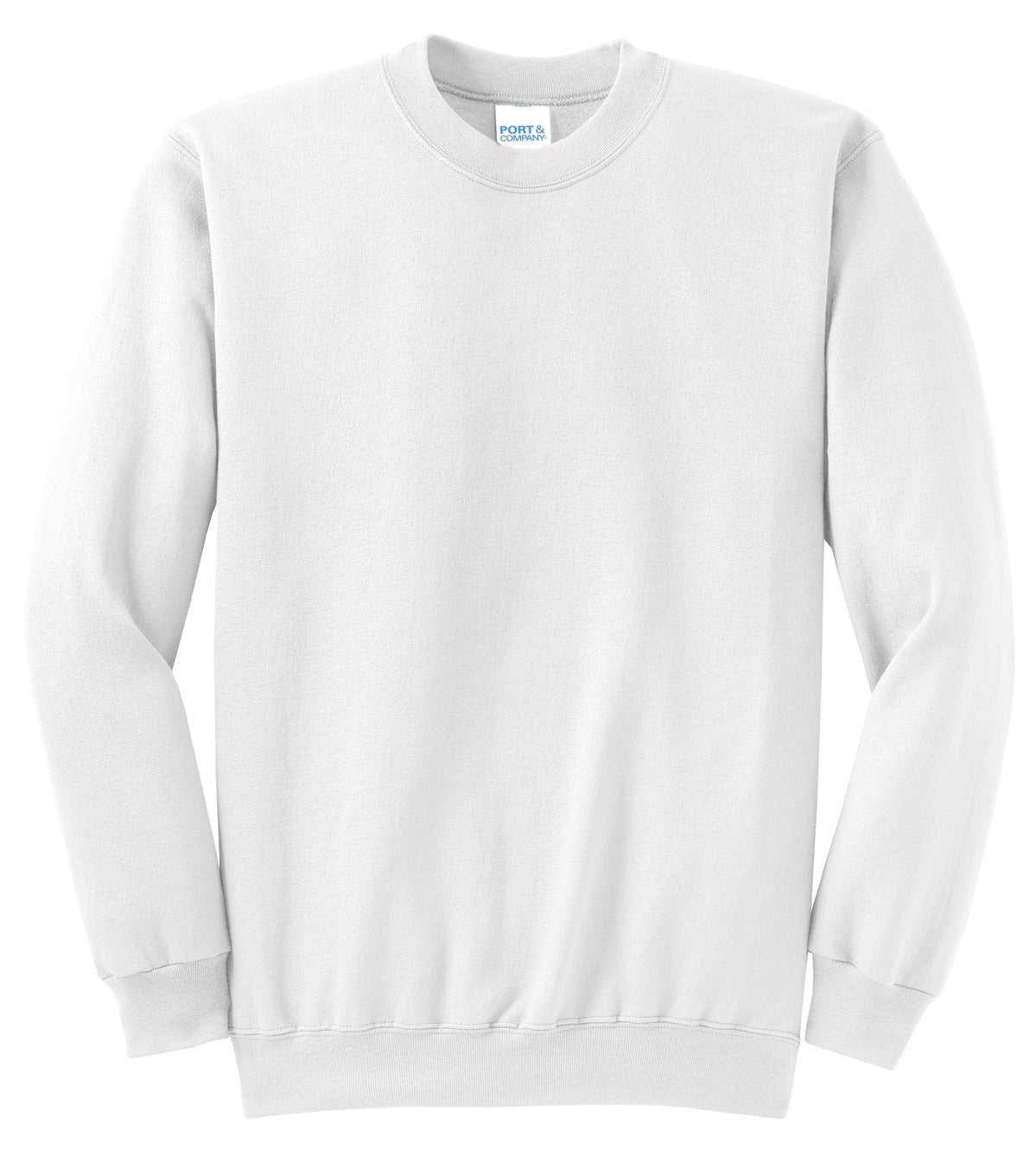 Port &amp; Company PC78 Core Fleece Crewneck Sweatshirt - White - HIT a Double - 5
