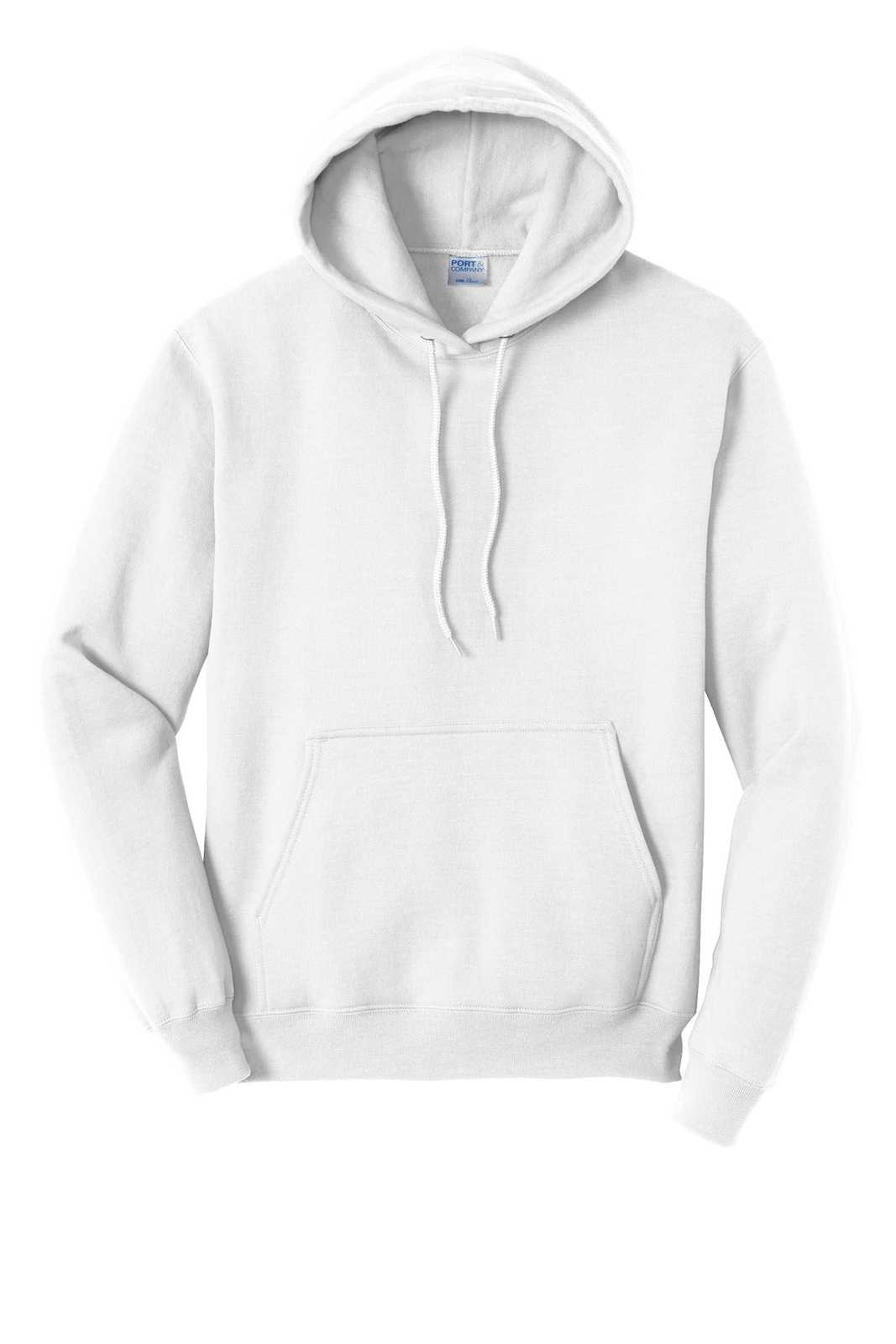 Port &amp; Company PC79H Fleece Pullover Hooded Sweatshirt - White - HIT a Double - 2