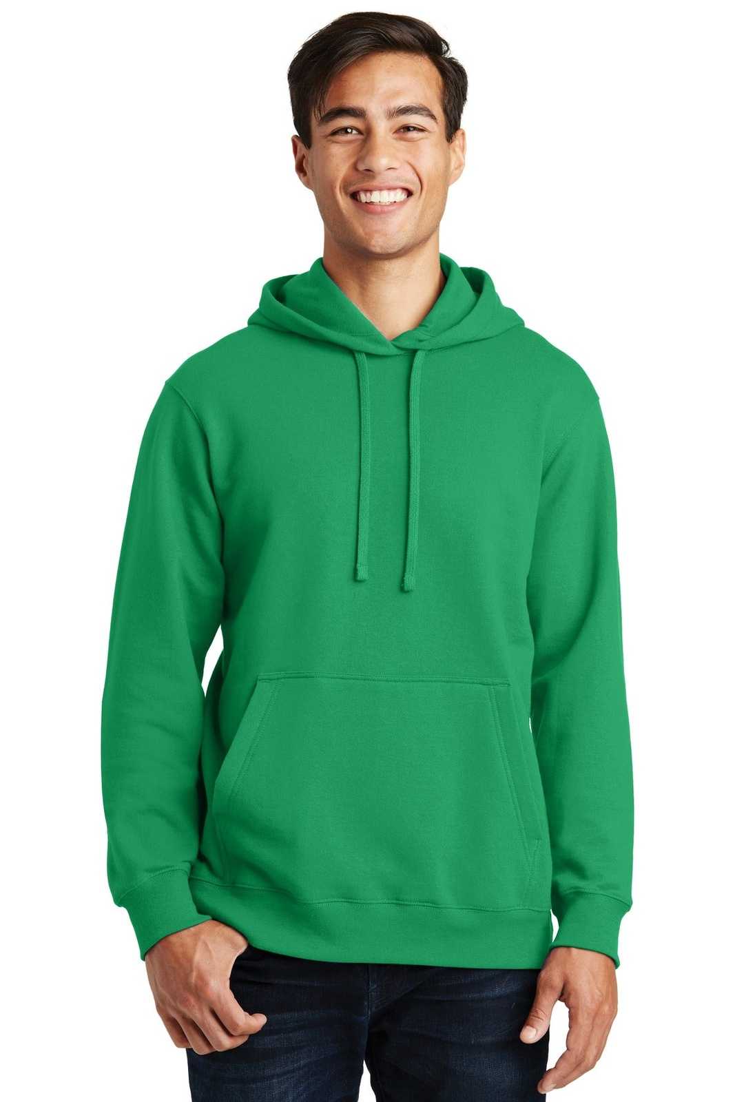 Port &amp; Company PC850H Fan Favorite Fleece Pullover Hooded Sweatshirt - Athletic Kelly - HIT a Double - 1