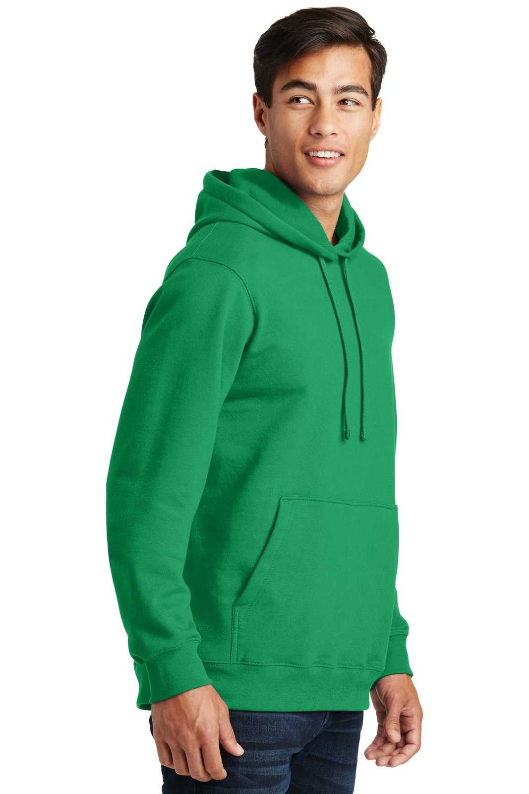 Port &amp; Company PC850H Fan Favorite Fleece Pullover Hooded Sweatshirt - Athletic Kelly - HIT a Double - 4