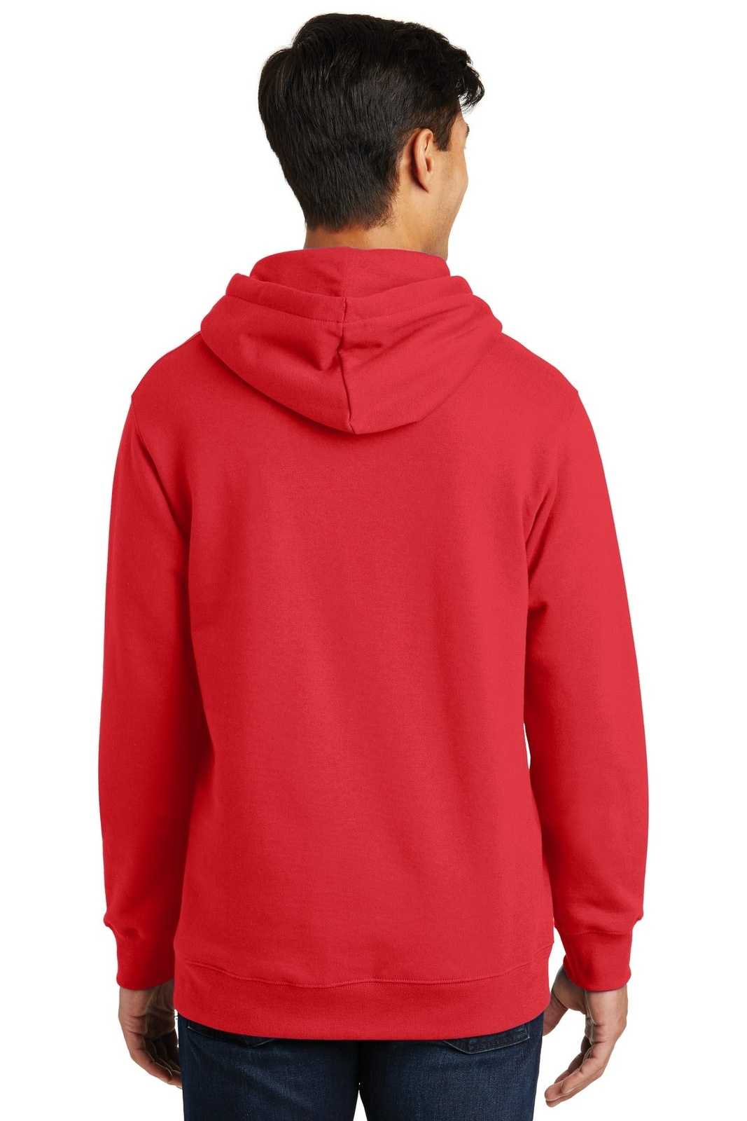 Port &amp; Company PC850H Fan Favorite Fleece Pullover Hooded Sweatshirt - Bright Red - HIT a Double - 2