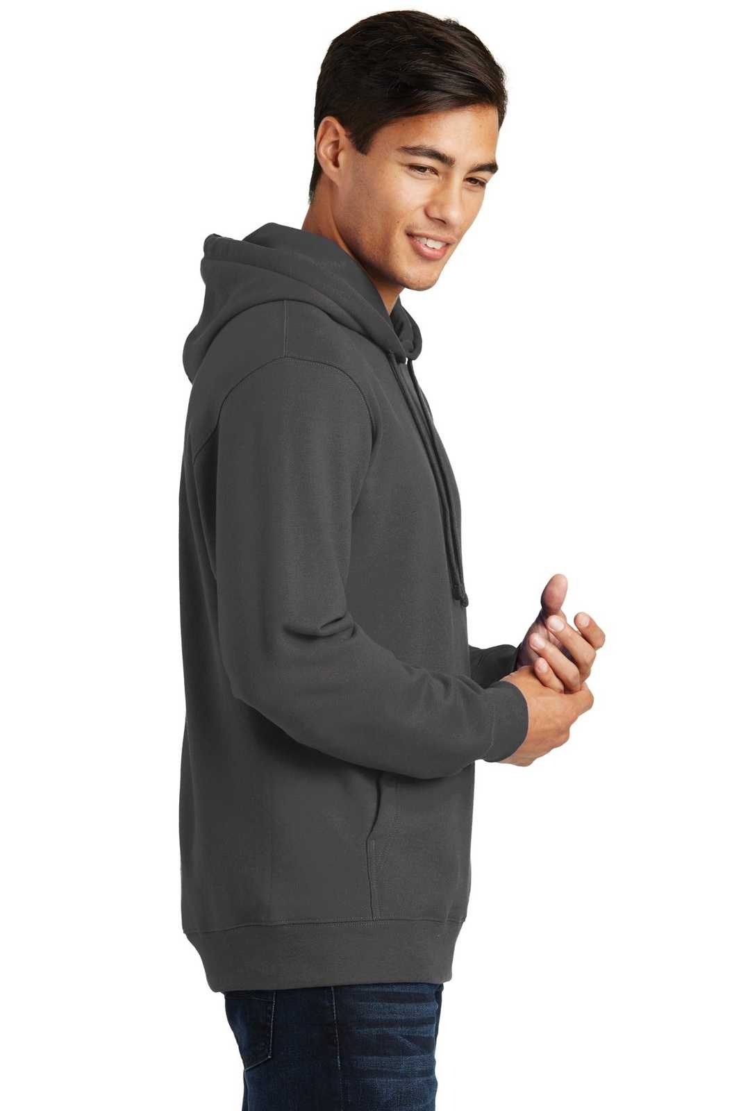 Port &amp; Company PC850H Fan Favorite Fleece Pullover Hooded Sweatshirt - Charcoal - HIT a Double - 3