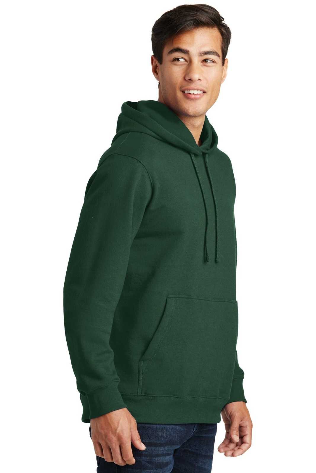 Port &amp; Company PC850H Fan Favorite Fleece Pullover Hooded Sweatshirt - Forest Green - HIT a Double - 4