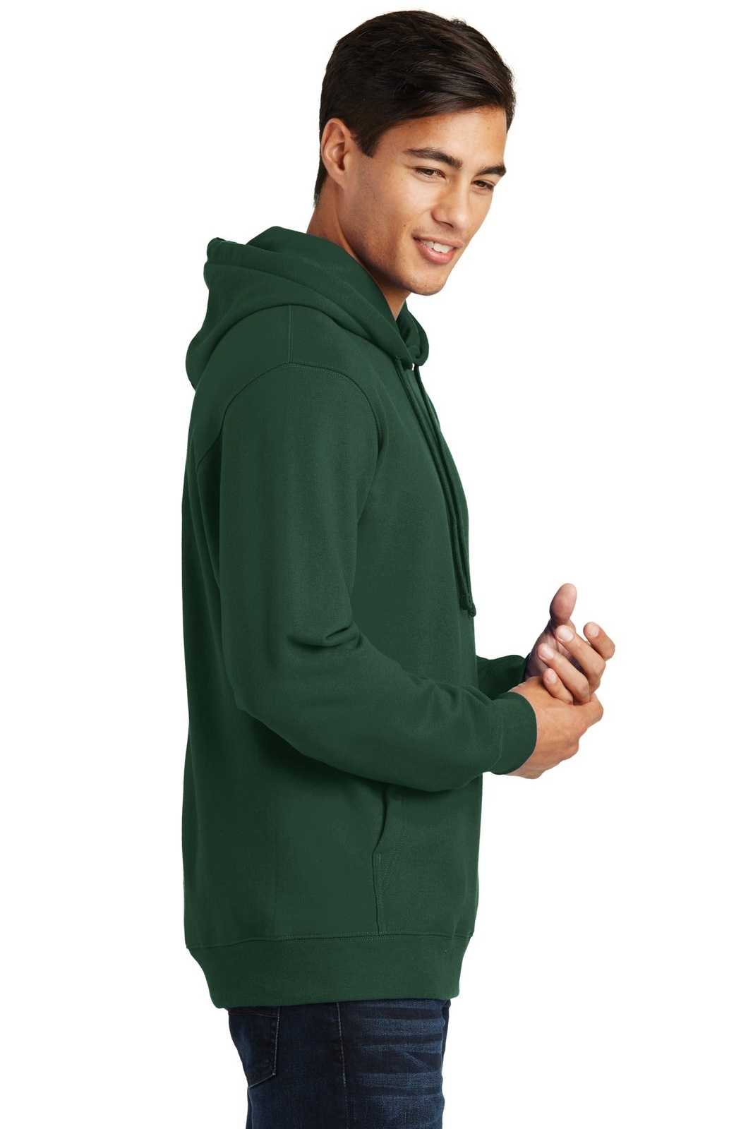 Port &amp; Company PC850H Fan Favorite Fleece Pullover Hooded Sweatshirt - Forest Green - HIT a Double - 3