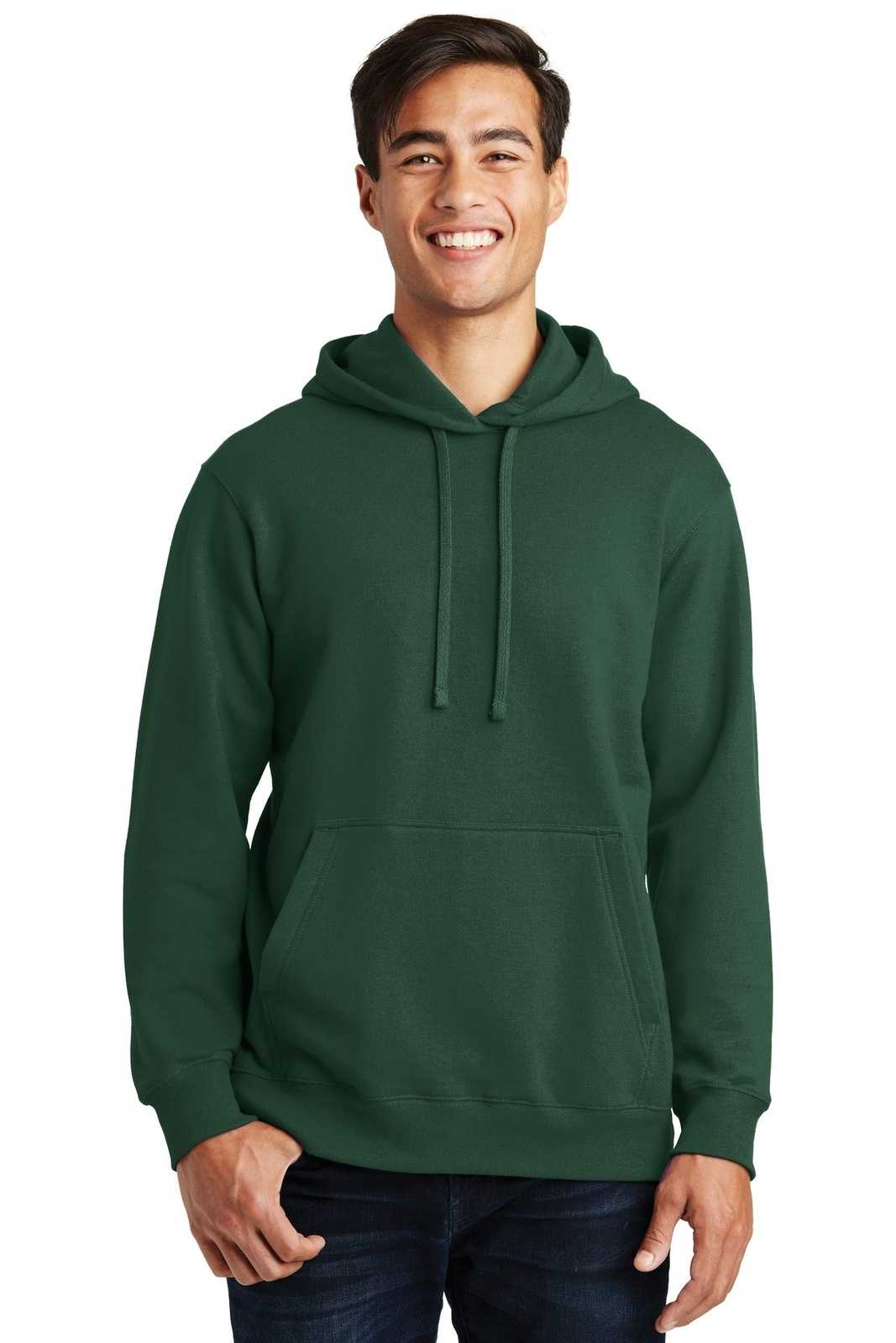 Port &amp; Company PC850H Fan Favorite Fleece Pullover Hooded Sweatshirt - Forest Green - HIT a Double - 1
