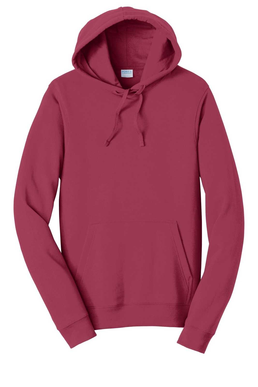 Port &amp; Company PC850H Fan Favorite Fleece Pullover Hooded Sweatshirt - Garnet - HIT a Double - 5