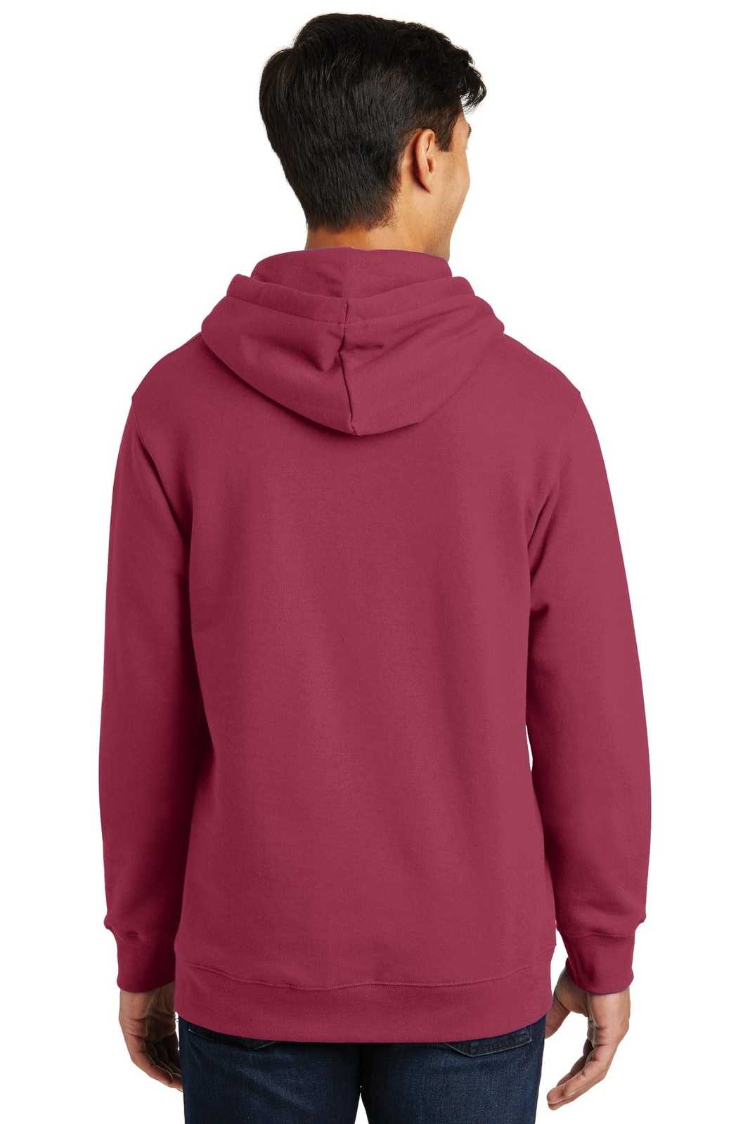 Port &amp; Company PC850H Fan Favorite Fleece Pullover Hooded Sweatshirt - Garnet - HIT a Double - 2