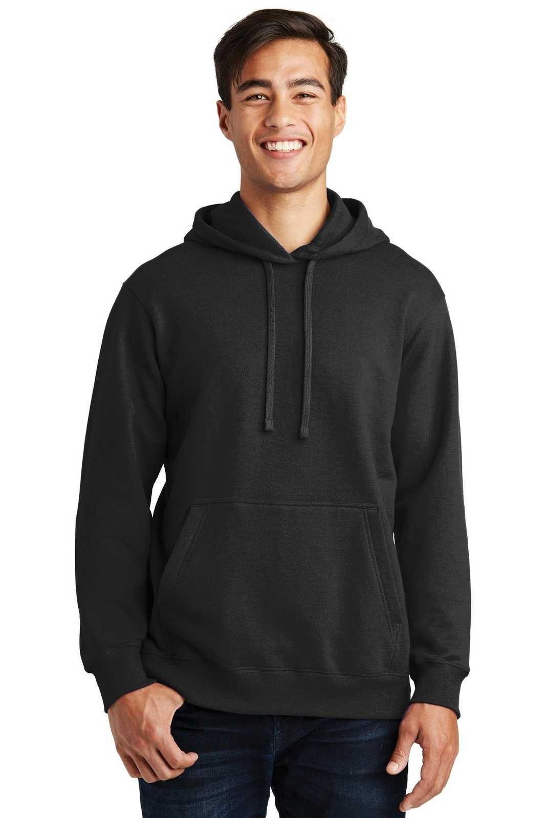 Port & Company PC850H Fan Favorite Fleece Pullover Hooded Sweatshirt - Jet Black - HIT a Double - 1