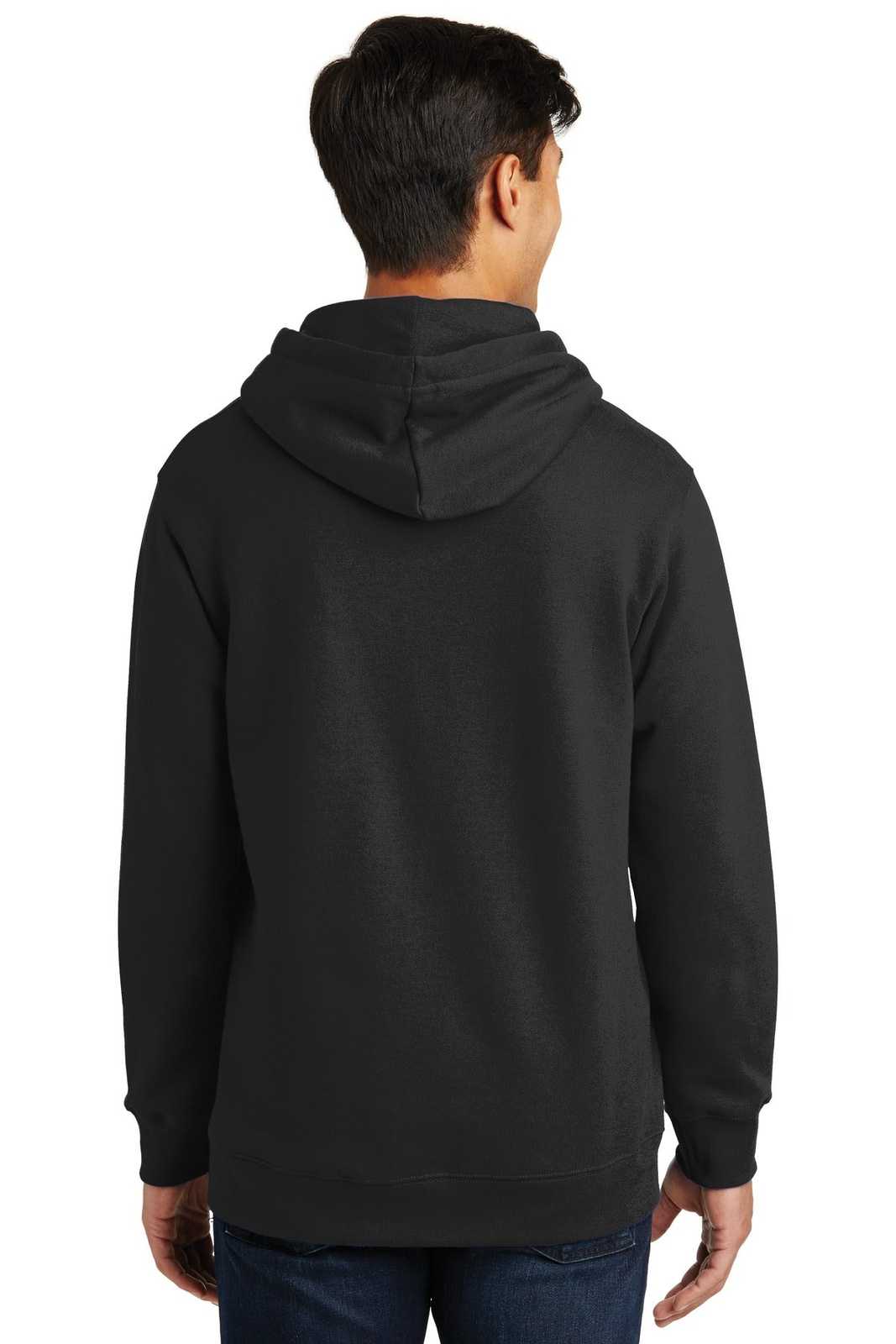 Port &amp; Company PC850H Fan Favorite Fleece Pullover Hooded Sweatshirt - Jet Black - HIT a Double - 2