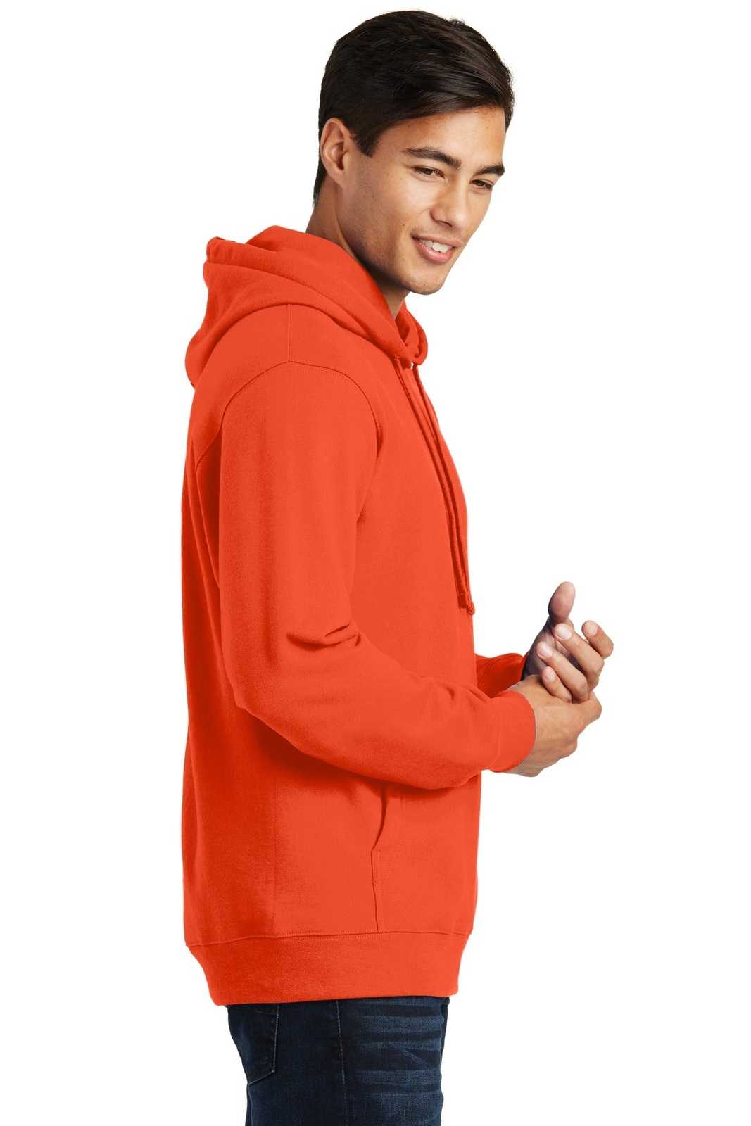 Port &amp; Company PC850H Fan Favorite Fleece Pullover Hooded Sweatshirt - Orange - HIT a Double - 3