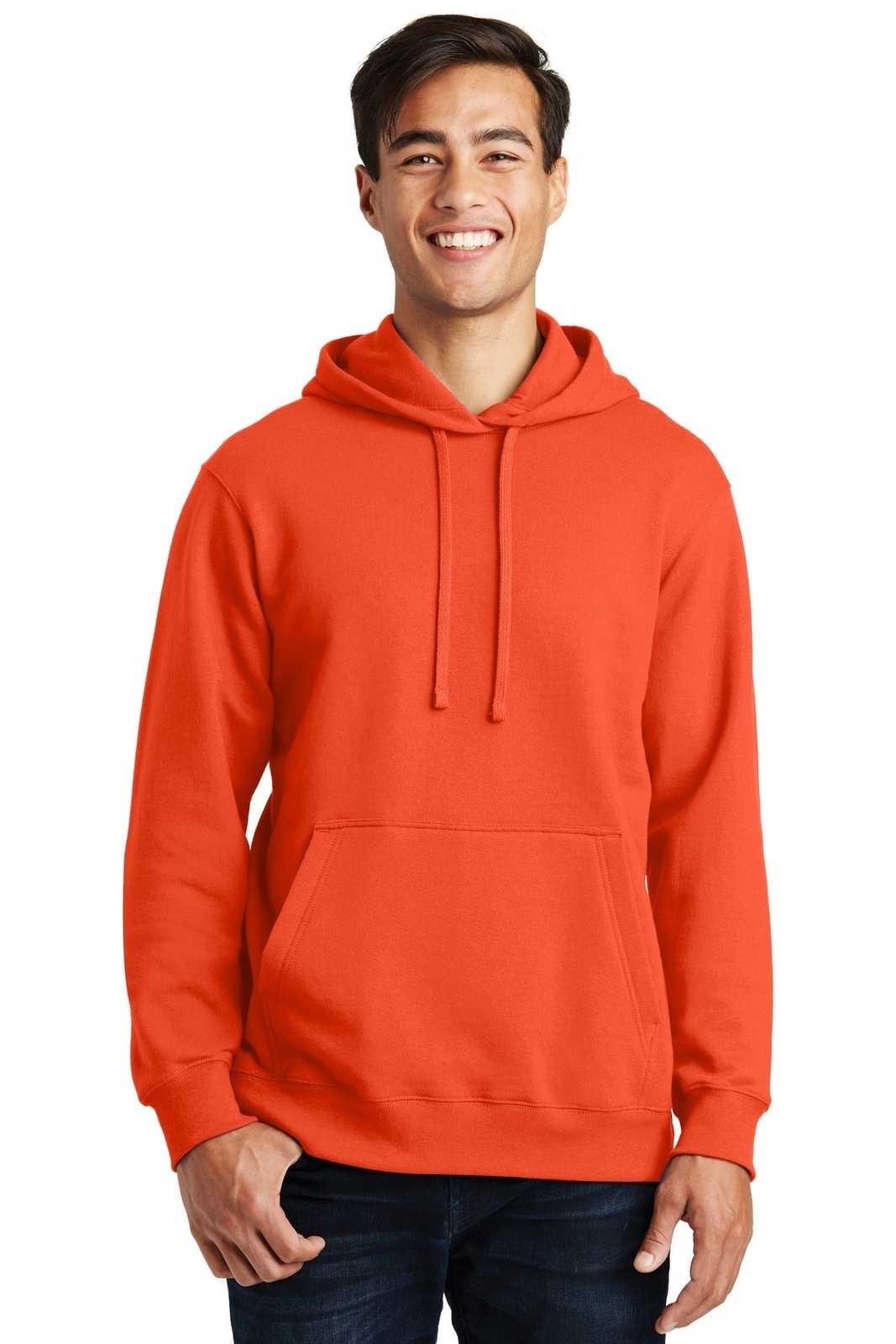 Port &amp; Company PC850H Fan Favorite Fleece Pullover Hooded Sweatshirt - Orange - HIT a Double - 1
