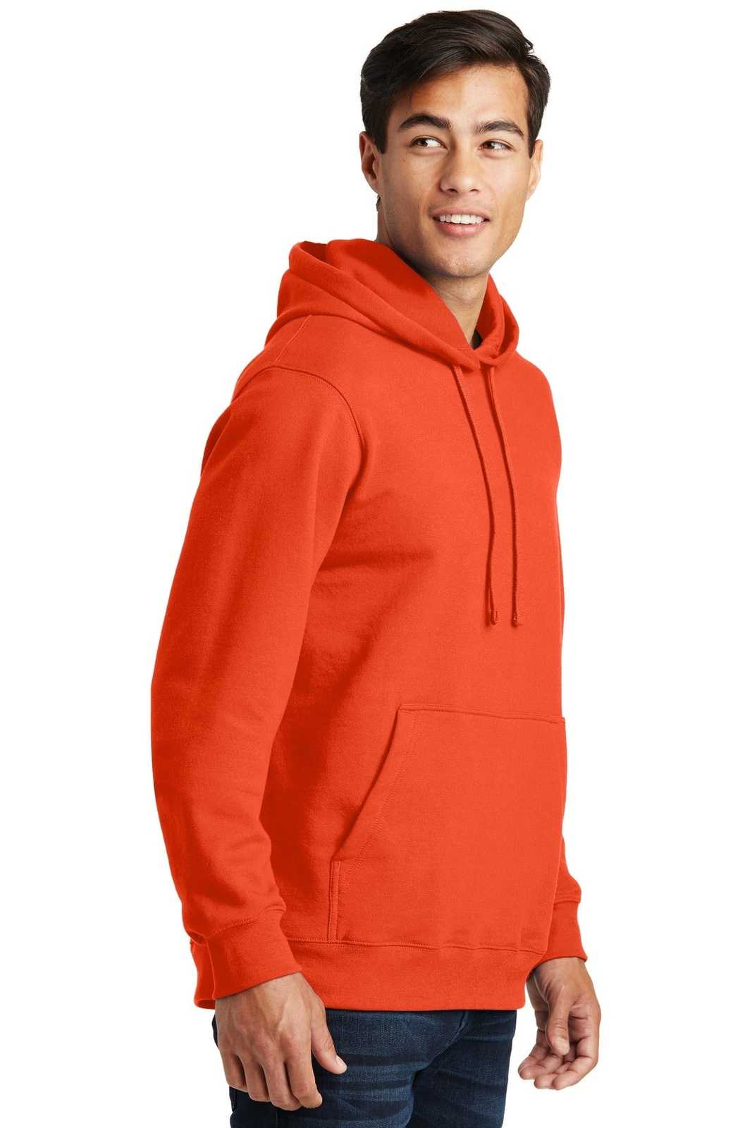 Port &amp; Company PC850H Fan Favorite Fleece Pullover Hooded Sweatshirt - Orange - HIT a Double - 4