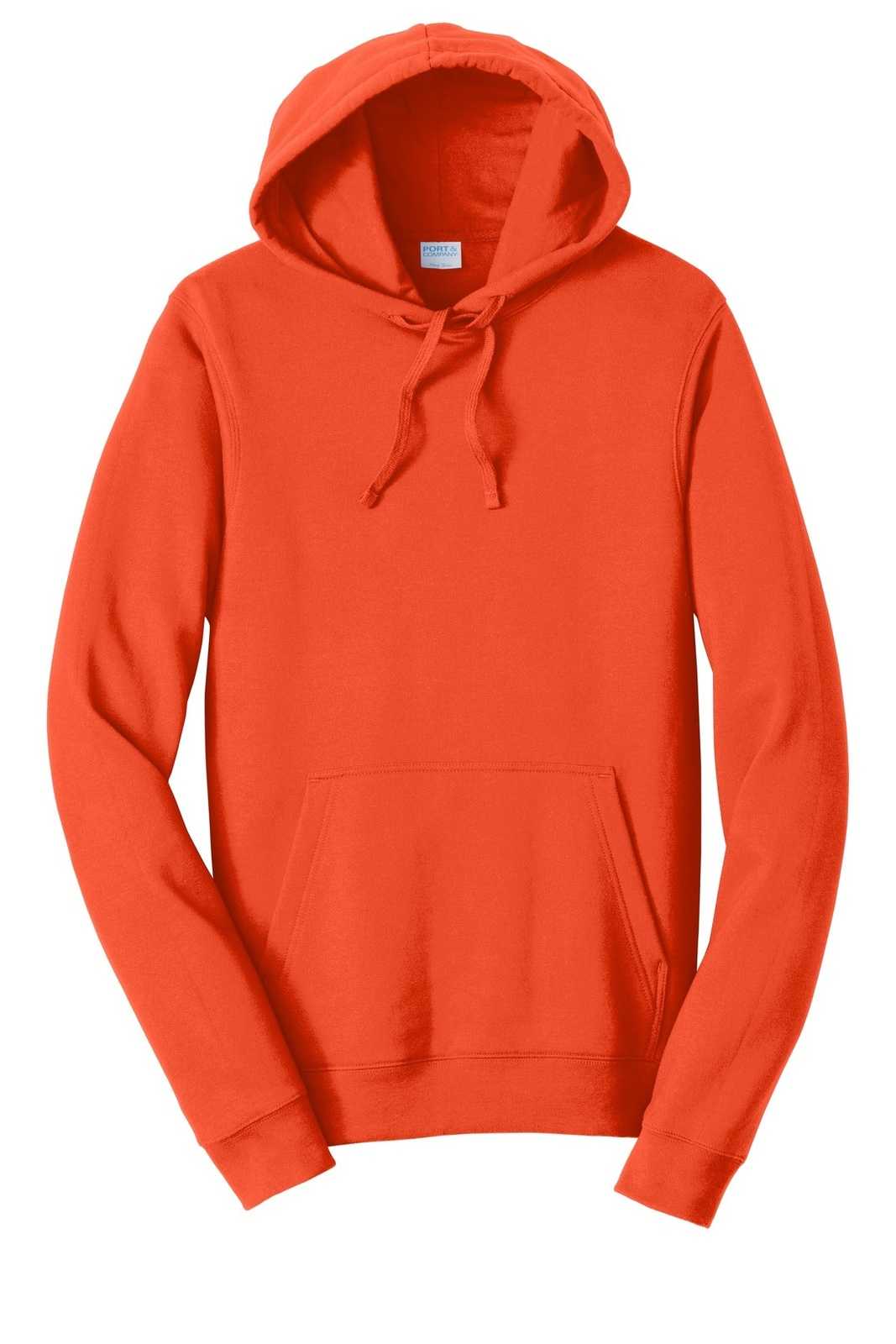 Port &amp; Company PC850H Fan Favorite Fleece Pullover Hooded Sweatshirt - Orange - HIT a Double - 5