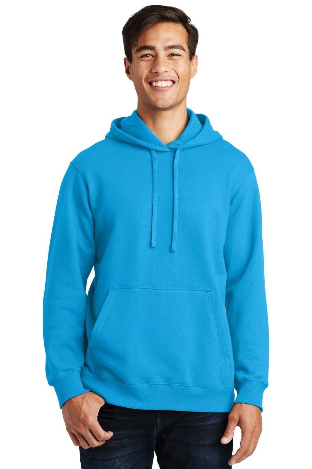 Port &amp; Company PC850H Fan Favorite Fleece Pullover Hooded Sweatshirt - Sapphire - HIT a Double - 1