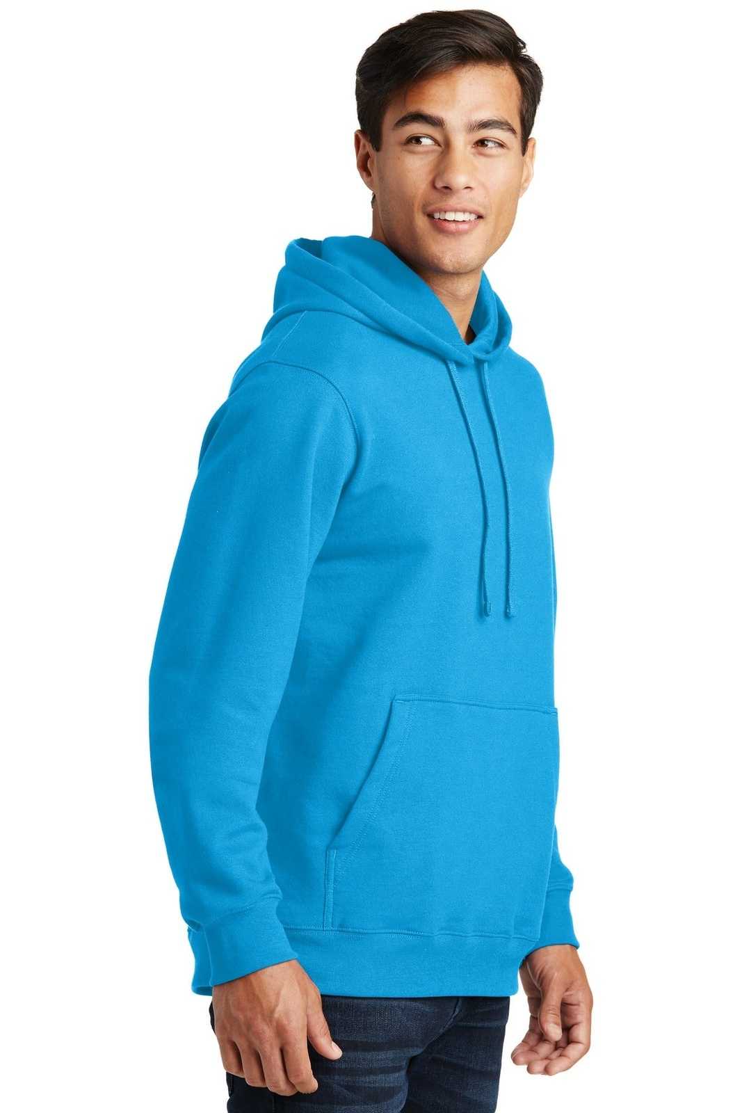 Port &amp; Company PC850H Fan Favorite Fleece Pullover Hooded Sweatshirt - Sapphire - HIT a Double - 4