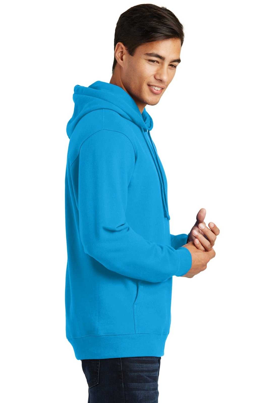 Port &amp; Company PC850H Fan Favorite Fleece Pullover Hooded Sweatshirt - Sapphire - HIT a Double - 3
