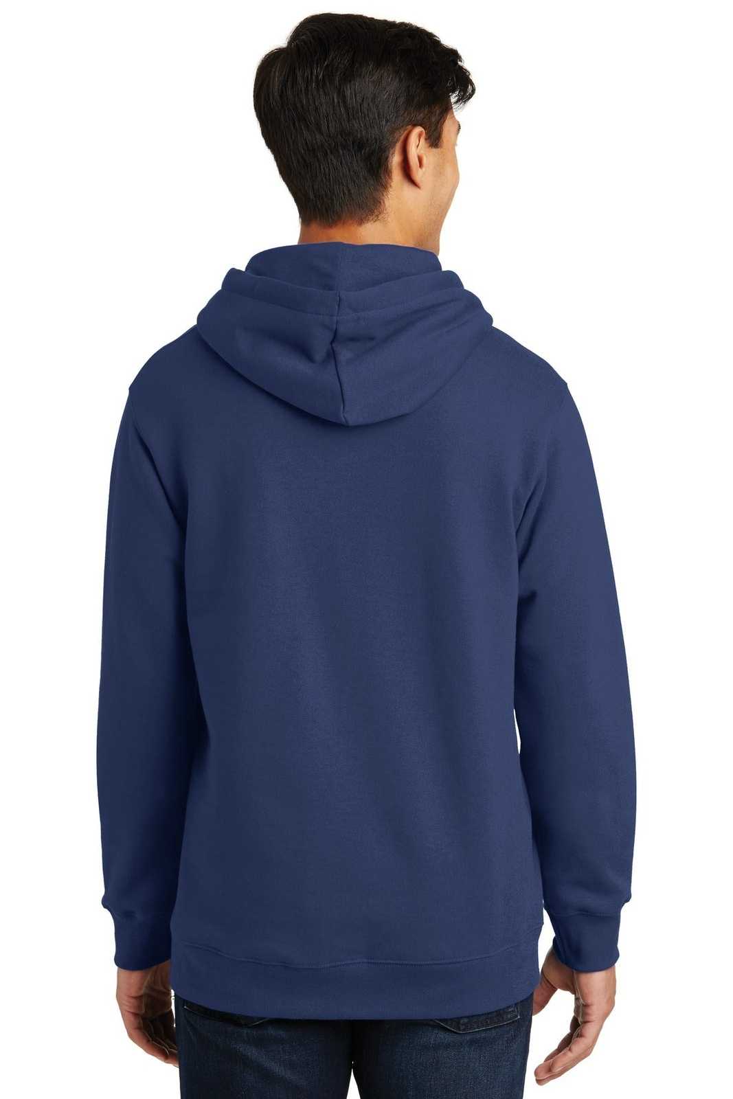 Port &amp; Company PC850H Fan Favorite Fleece Pullover Hooded Sweatshirt - Team Navy - HIT a Double - 2