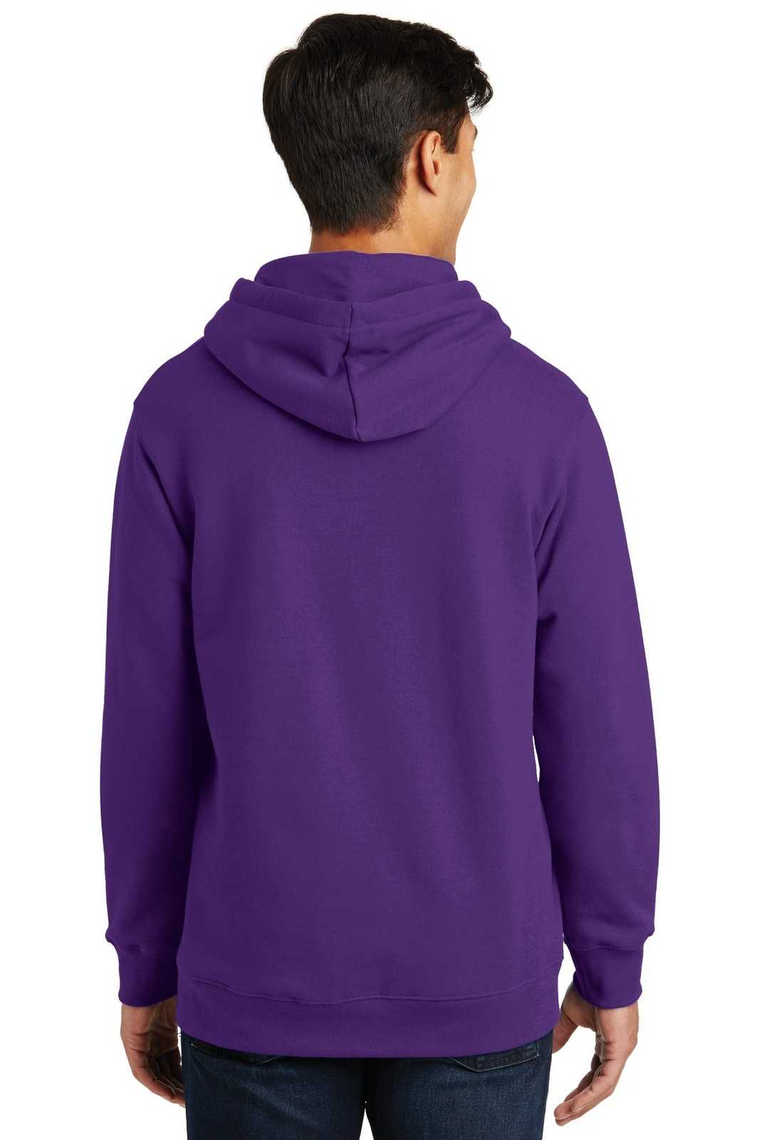 Port &amp; Company PC850H Fan Favorite Fleece Pullover Hooded Sweatshirt - Team Purple - HIT a Double - 2