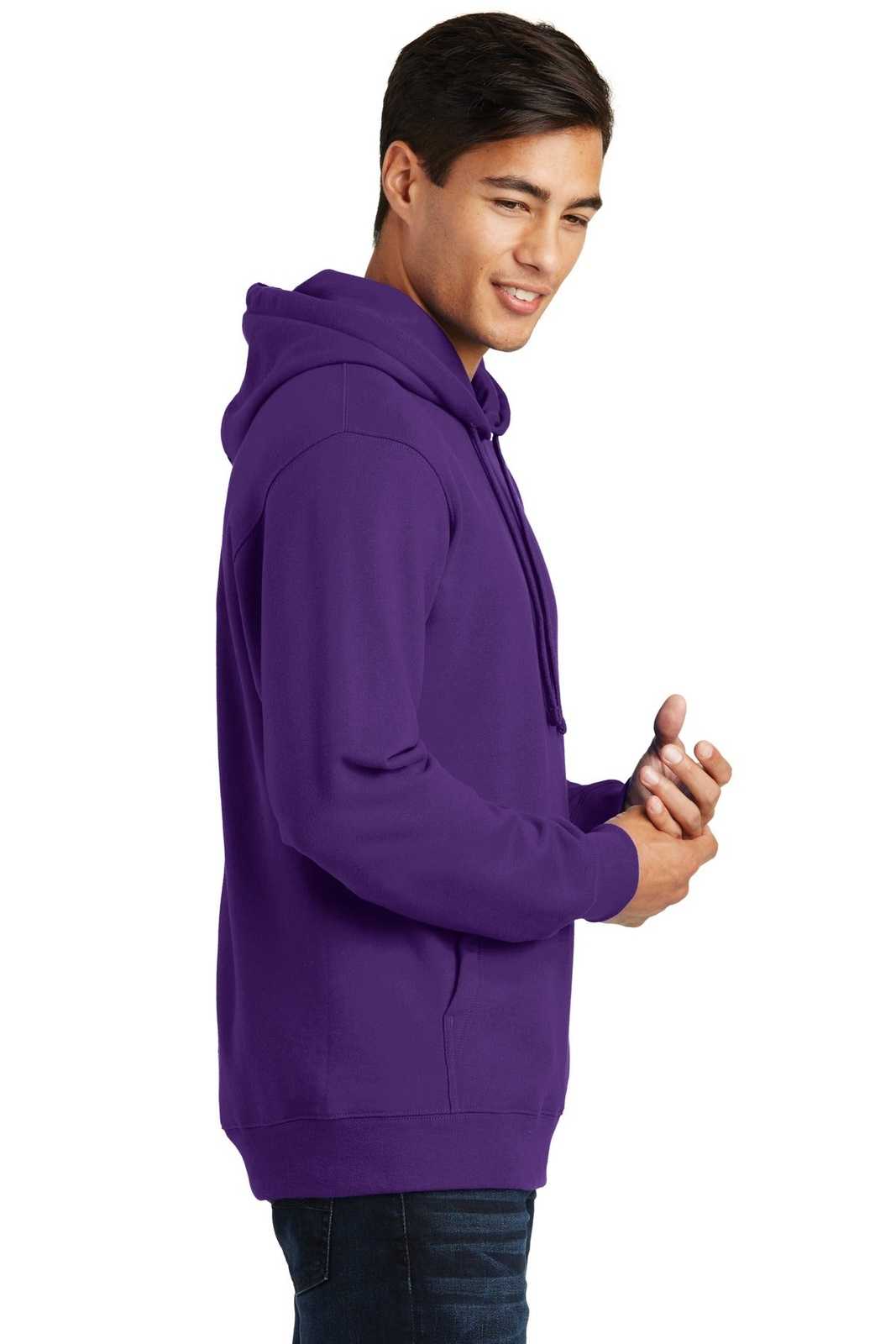Port &amp; Company PC850H Fan Favorite Fleece Pullover Hooded Sweatshirt - Team Purple - HIT a Double - 3