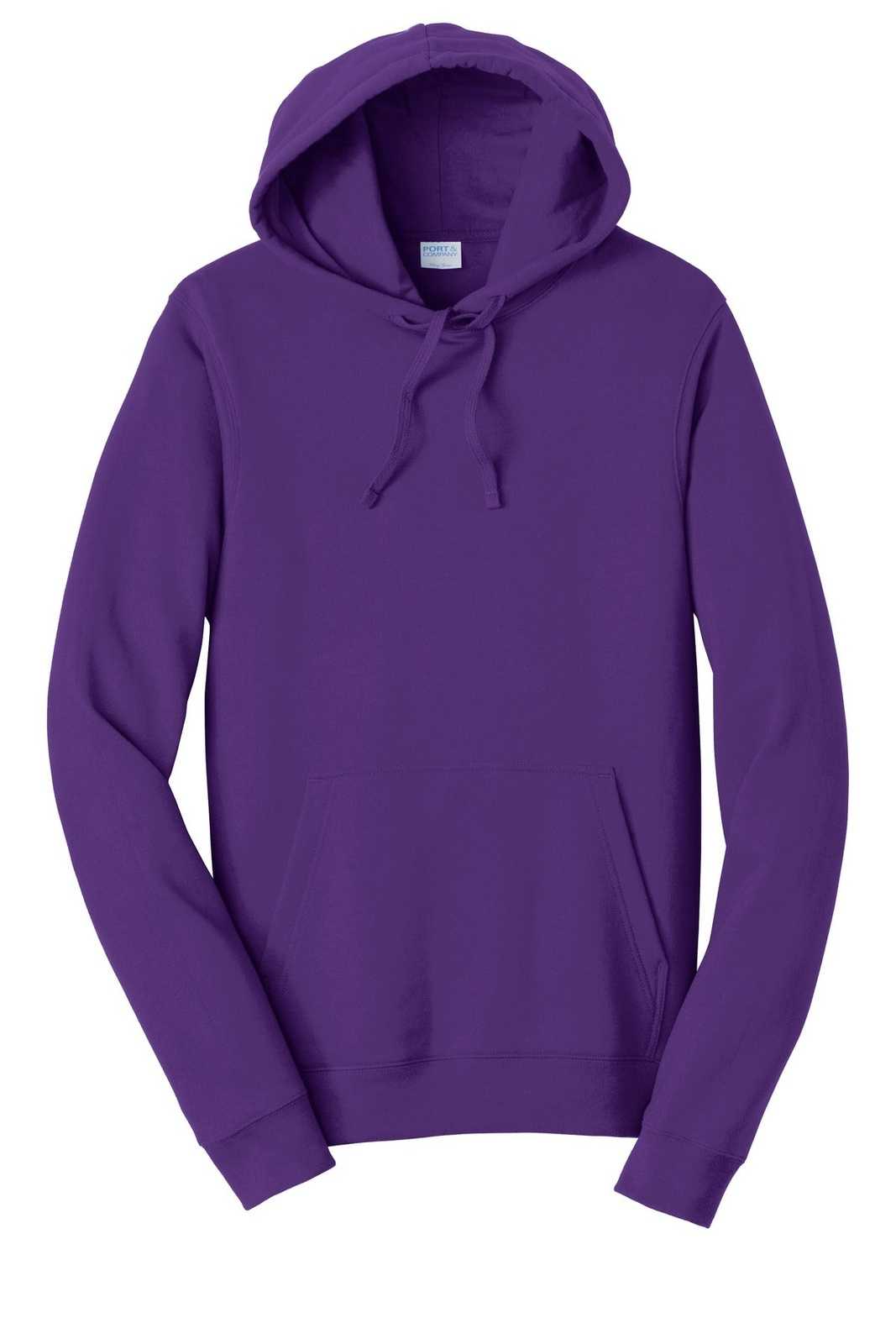 Port &amp; Company PC850H Fan Favorite Fleece Pullover Hooded Sweatshirt - Team Purple - HIT a Double - 5