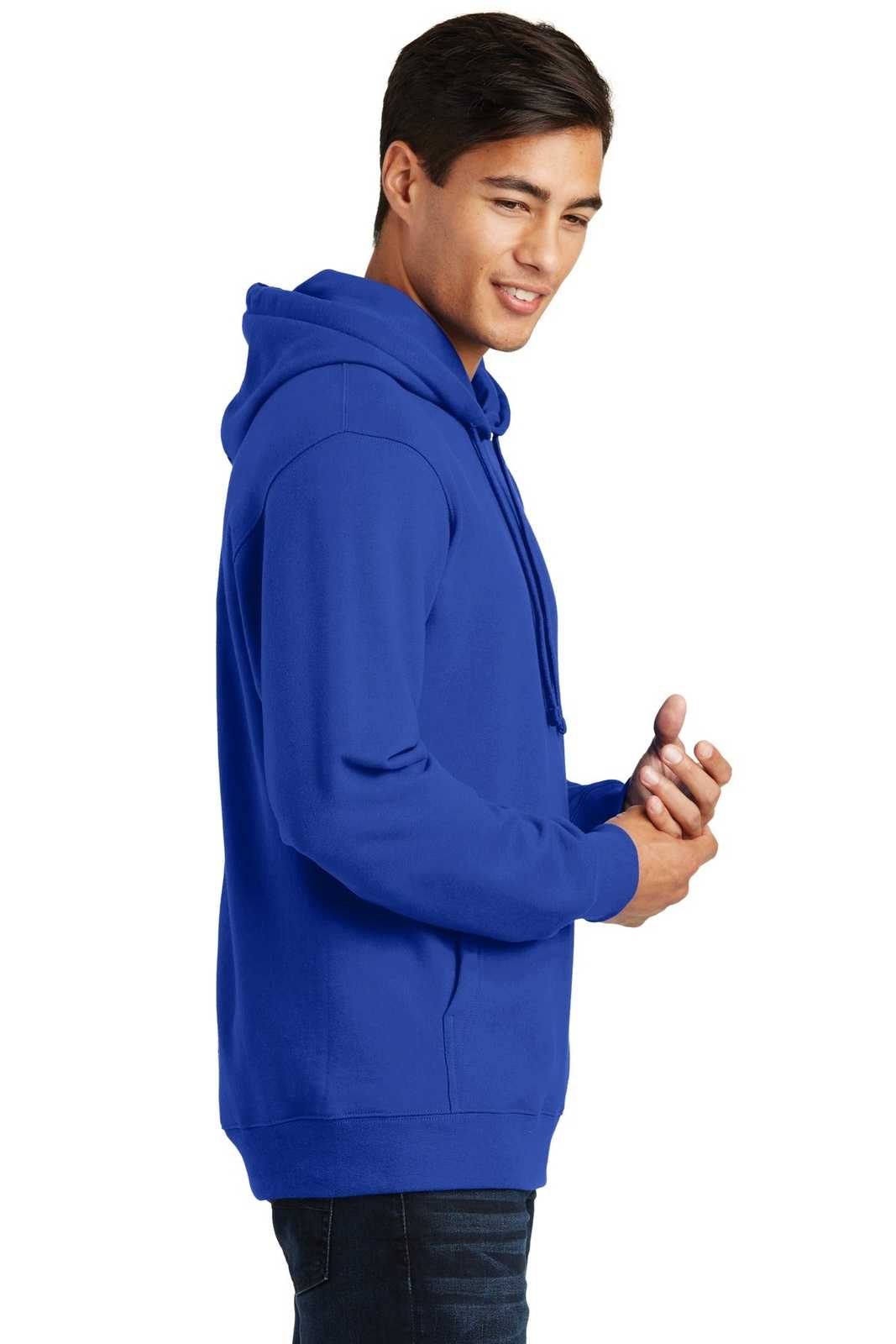 Port &amp; Company PC850H Fan Favorite Fleece Pullover Hooded Sweatshirt - True Royal - HIT a Double - 3