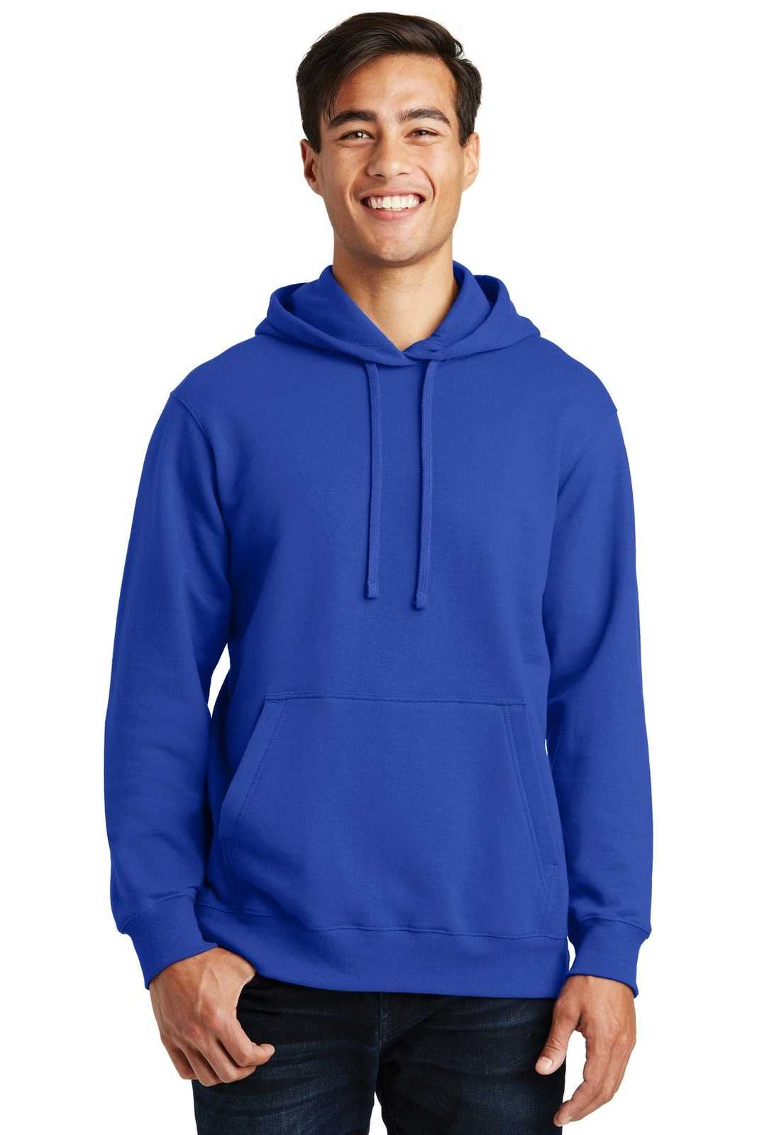 Port & Company PC850H Fan Favorite Fleece Pullover Hooded Sweatshirt - True Royal - HIT a Double - 1