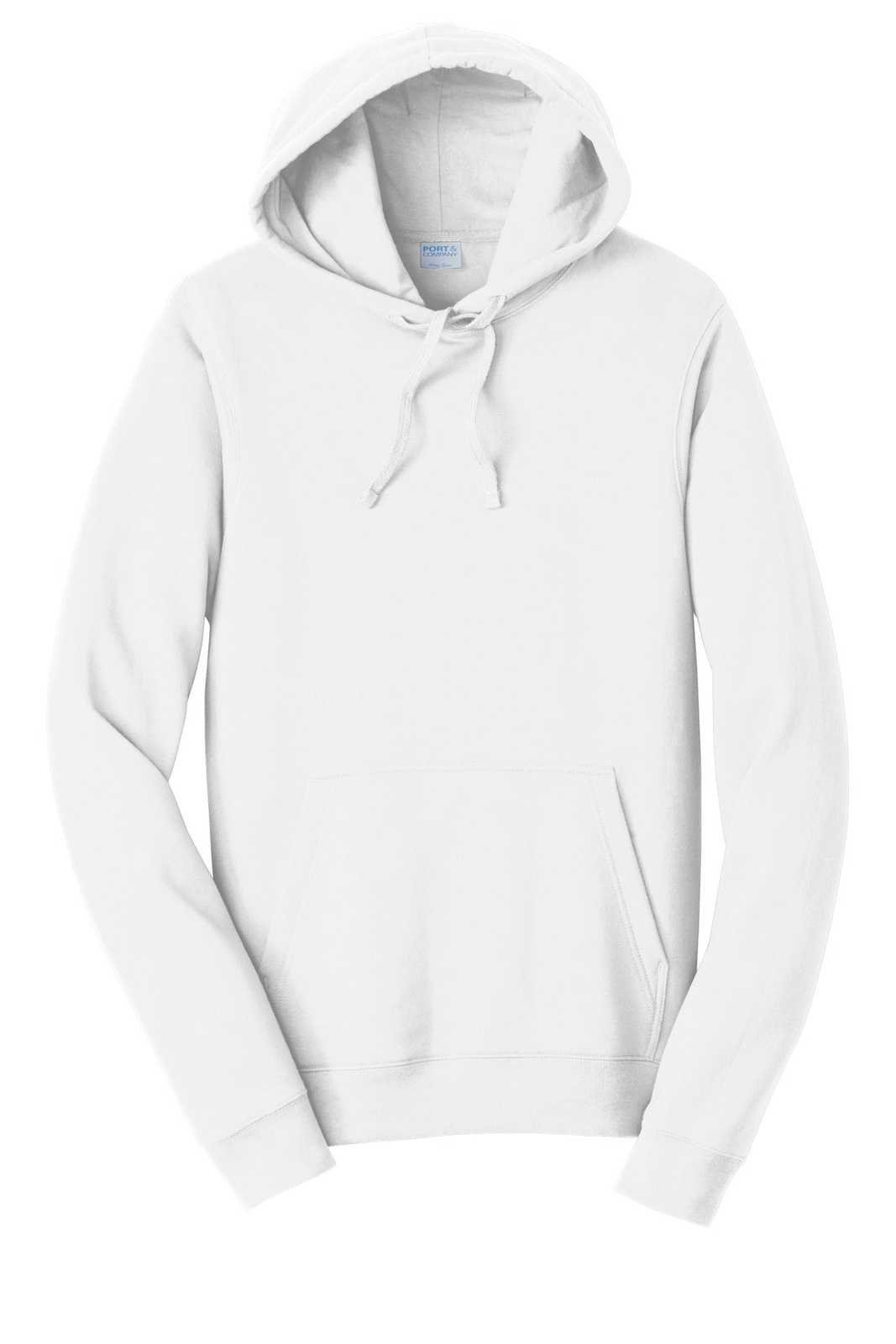 Port &amp; Company PC850H Fan Favorite Fleece Pullover Hooded Sweatshirt - White - HIT a Double - 5