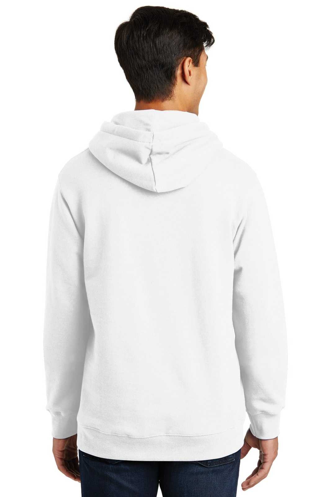 Port &amp; Company PC850H Fan Favorite Fleece Pullover Hooded Sweatshirt - White - HIT a Double - 2