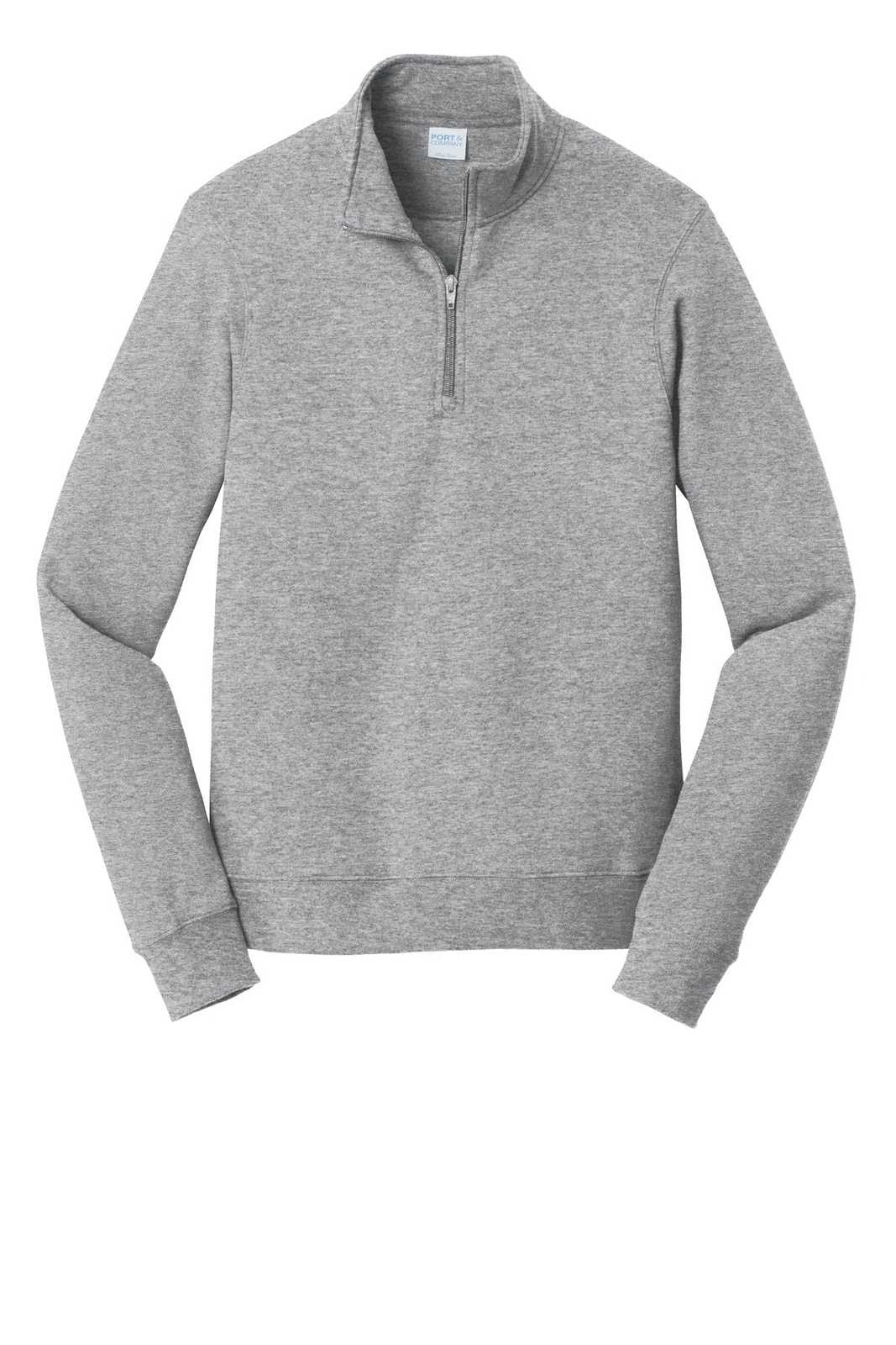 Port &amp; Company PC850Q Fan Favorite Fleece 1/4-Zip Pullover Sweatshirt - Athletic Heather - HIT a Double - 2