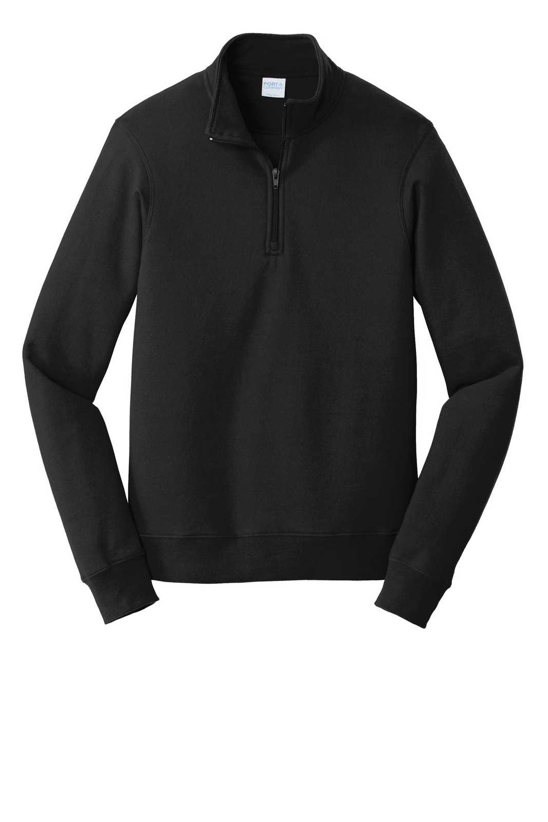 Port &amp; Company PC850Q Fan Favorite Fleece 1/4-Zip Pullover Sweatshirt - Jet Black - HIT a Double - 2
