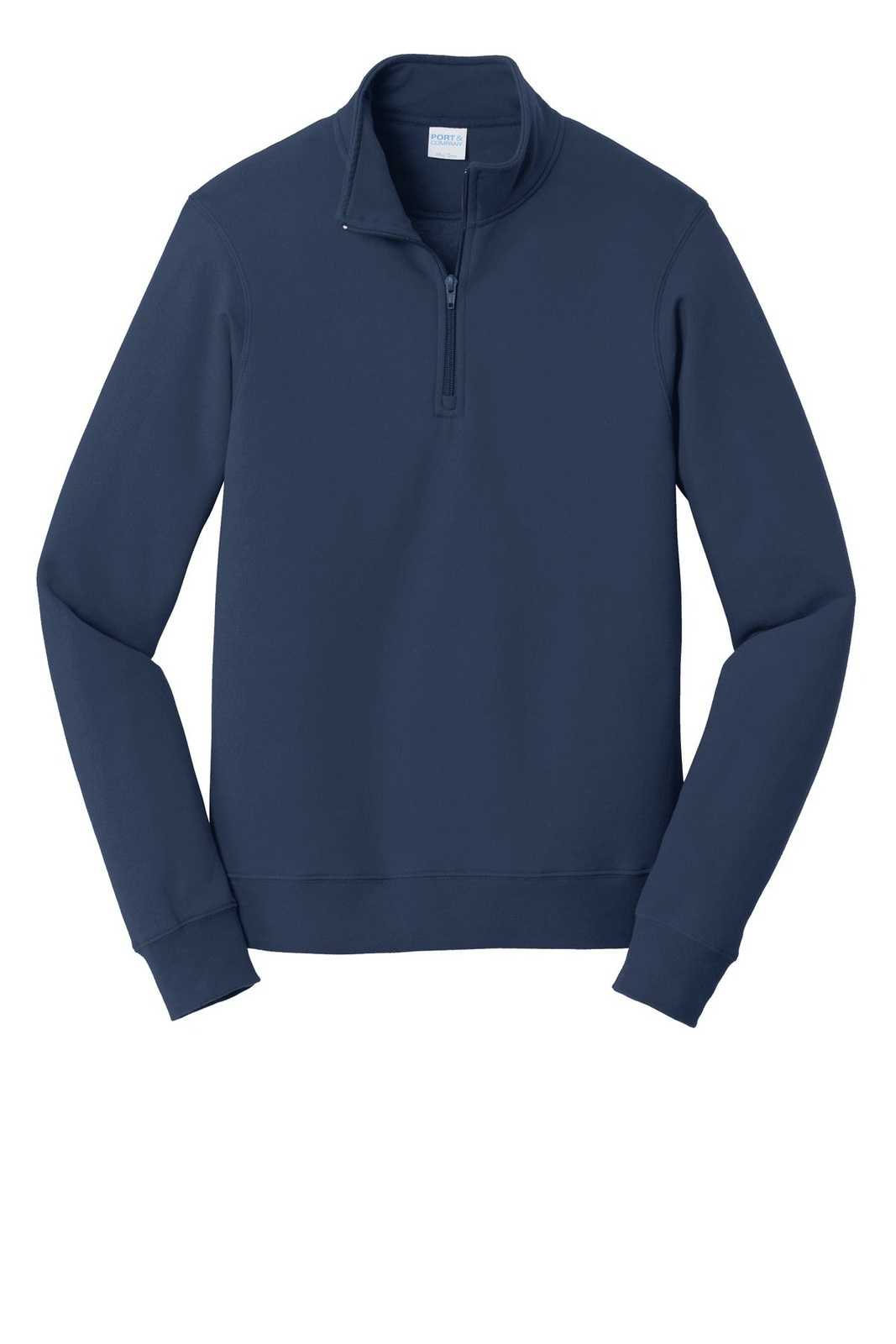 Port &amp; Company PC850Q Fan Favorite Fleece 1/4-Zip Pullover Sweatshirt - Team Navy - HIT a Double - 2