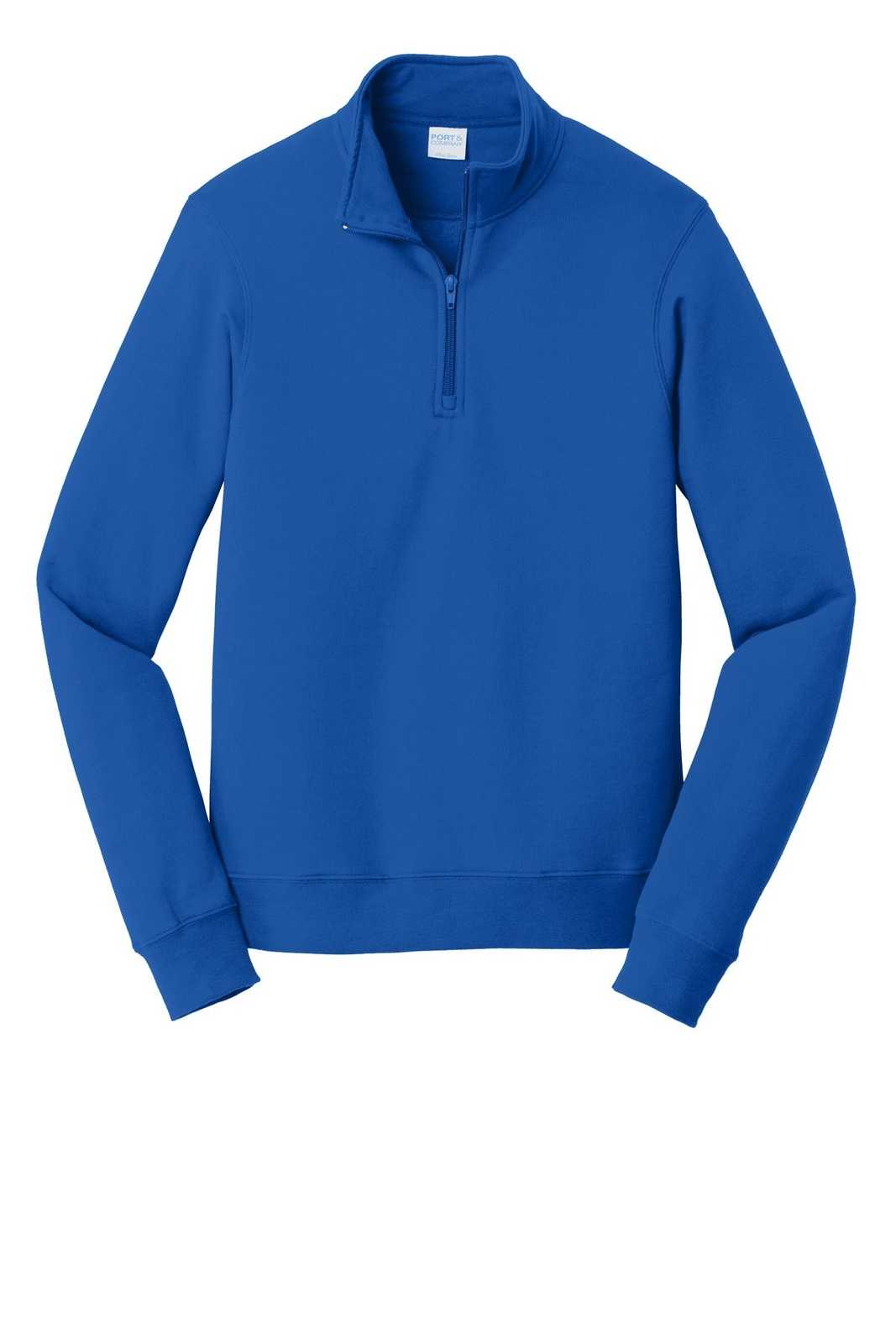 Port &amp; Company PC850Q Fan Favorite Fleece 1/4-Zip Pullover Sweatshirt - True Royal - HIT a Double - 2