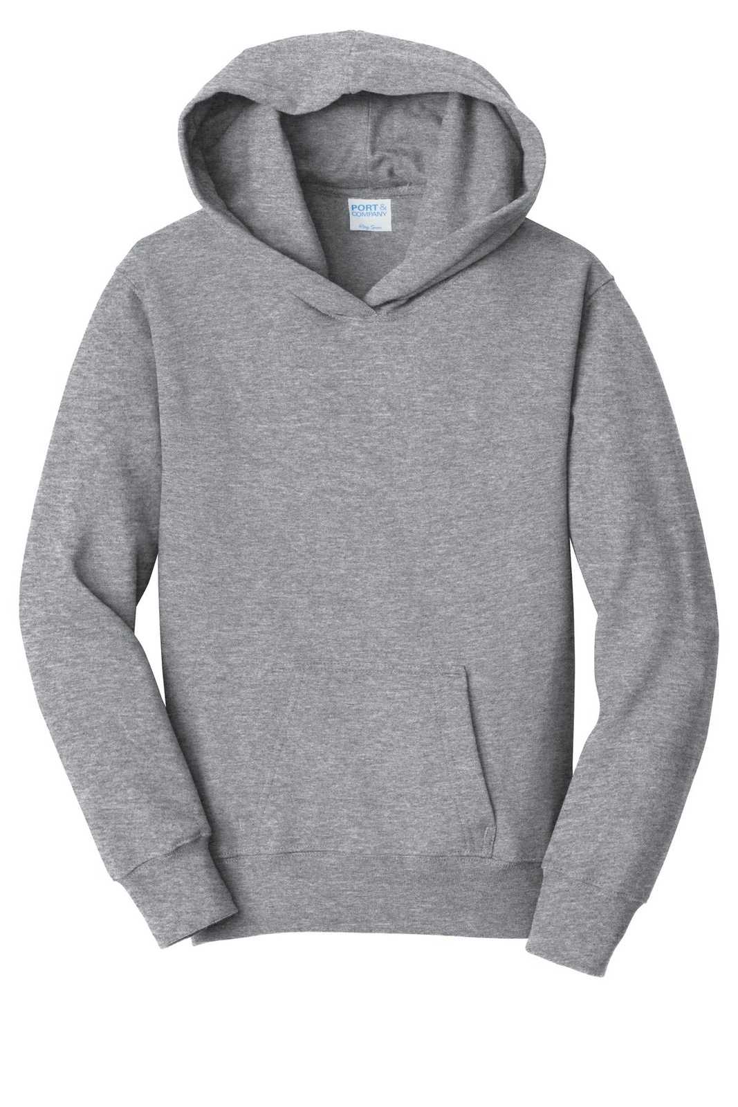 Port &amp; Company PC850YH Youth Fan Favorite Fleece Pullover Hooded Sweatshirt - Athletic Heather - HIT a Double - 5