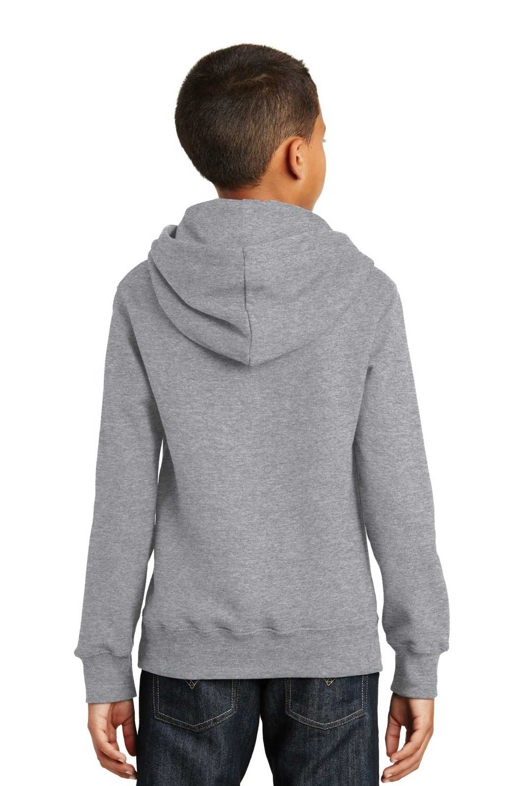 Port &amp; Company PC850YH Youth Fan Favorite Fleece Pullover Hooded Sweatshirt - Athletic Heather - HIT a Double - 2
