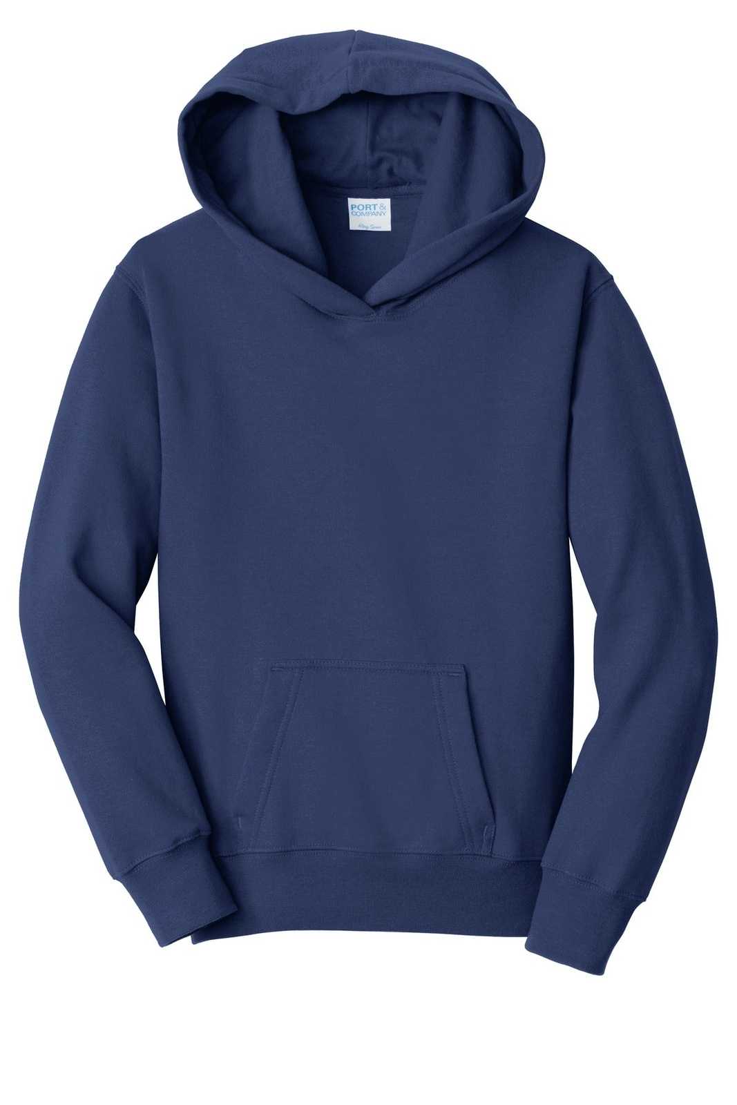 Port &amp; Company PC850YH Youth Fan Favorite Fleece Pullover Hooded Sweatshirt - Team Navy - HIT a Double - 5