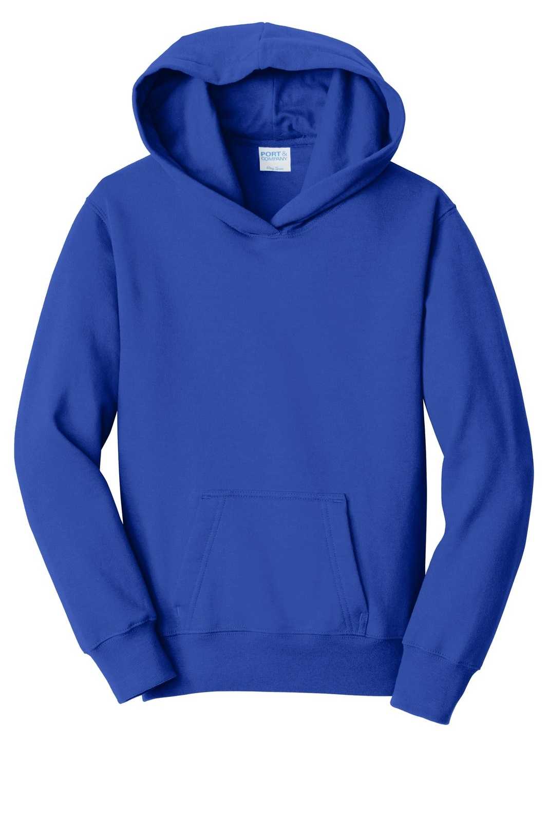 Port &amp; Company PC850YH Youth Fan Favorite Fleece Pullover Hooded Sweatshirt - True Royal - HIT a Double - 5