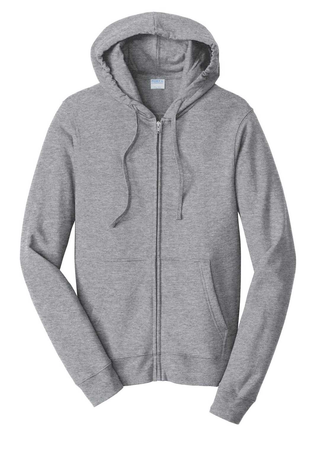 Port &amp; Company PC850ZH Fan Favorite Fleece Full-Zip Hooded Sweatshirt - Athletic Heather - HIT a Double - 5