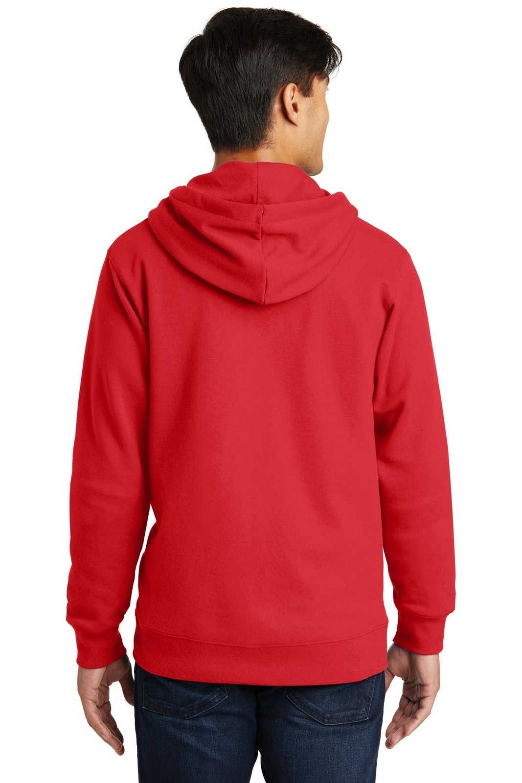 Port &amp; Company PC850ZH Fan Favorite Fleece Full-Zip Hooded Sweatshirt - Bright Red - HIT a Double - 2