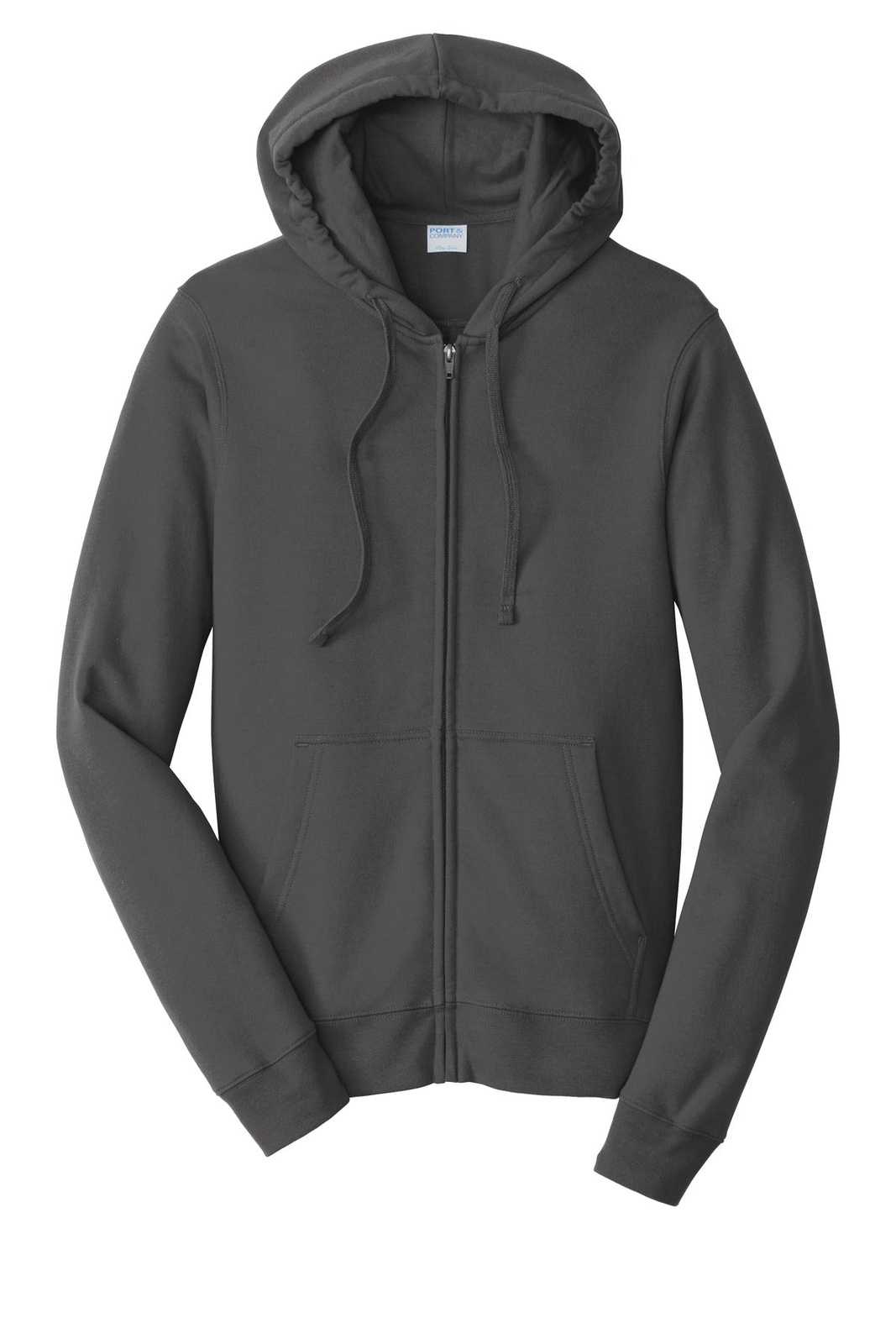 Port &amp; Company PC850ZH Fan Favorite Fleece Full-Zip Hooded Sweatshirt - Charcoal - HIT a Double - 5