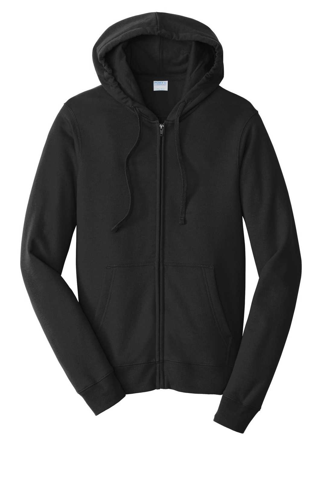 Port &amp; Company PC850ZH Fan Favorite Fleece Full-Zip Hooded Sweatshirt - Jet Black - HIT a Double - 5