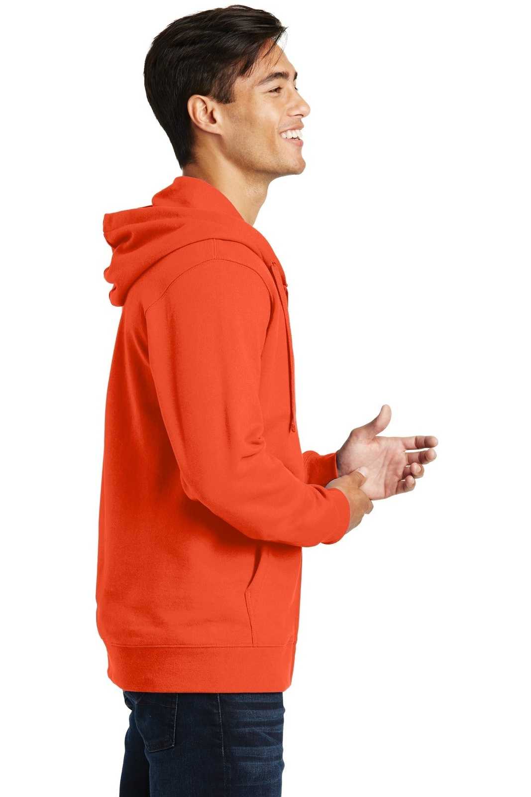 Port &amp; Company PC850ZH Fan Favorite Fleece Full-Zip Hooded Sweatshirt - Orange - HIT a Double - 3