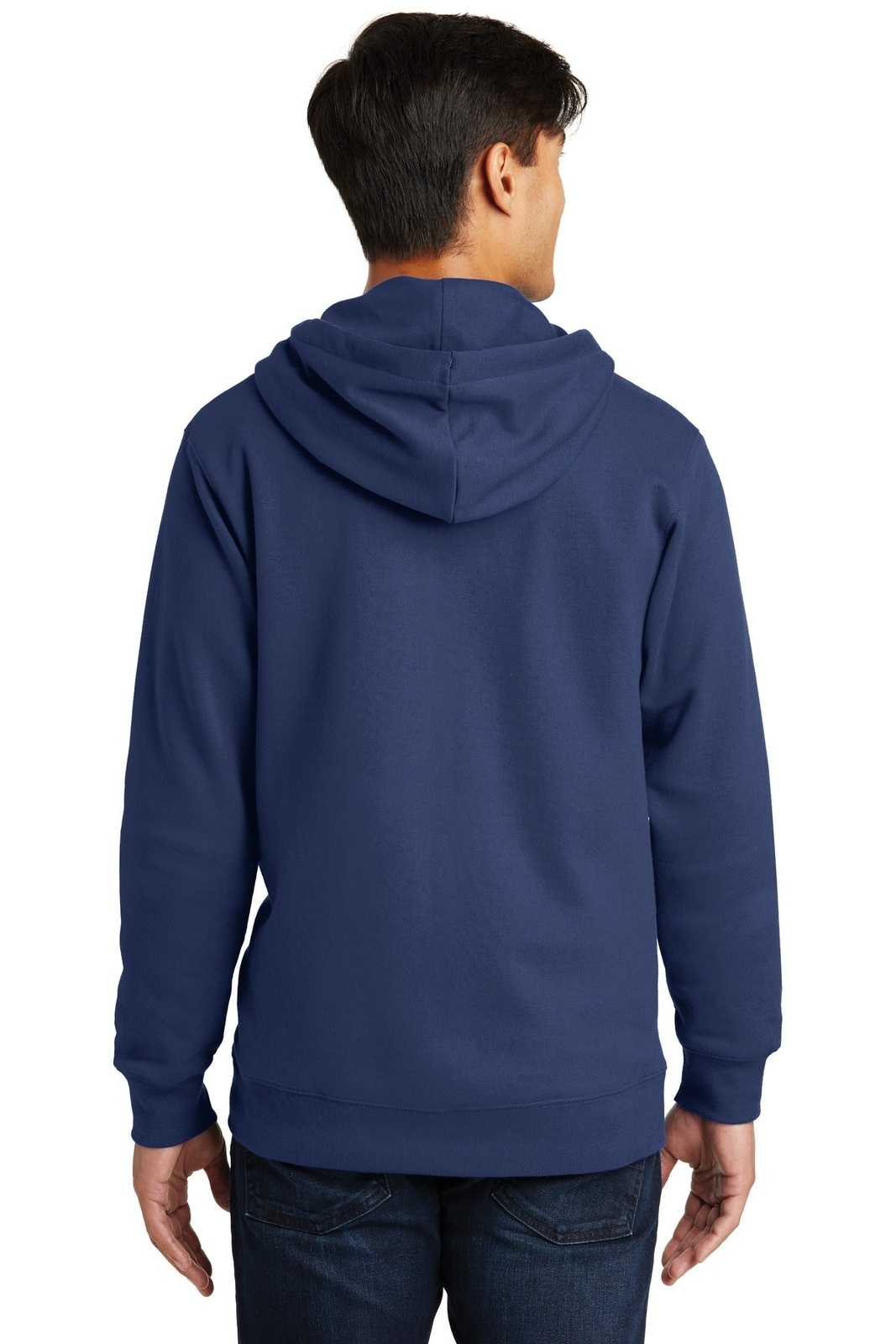Port &amp; Company PC850ZH Fan Favorite Fleece Full-Zip Hooded Sweatshirt - Team Navy - HIT a Double - 2