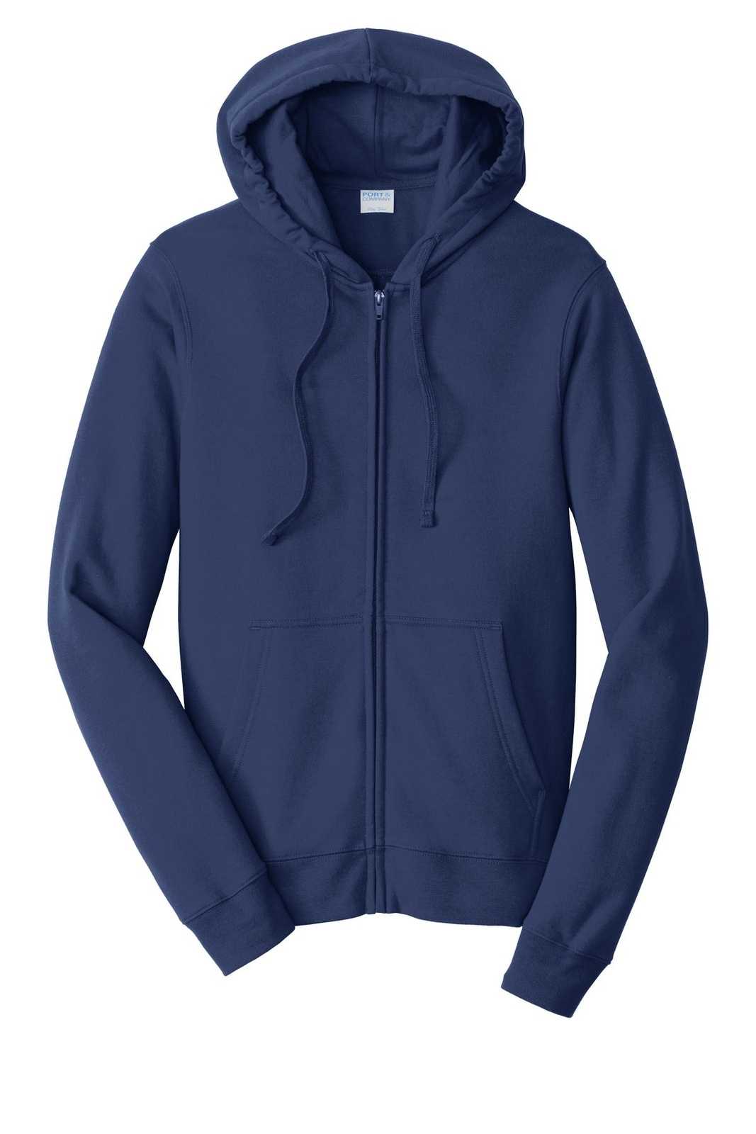 Port &amp; Company PC850ZH Fan Favorite Fleece Full-Zip Hooded Sweatshirt - Team Navy - HIT a Double - 5