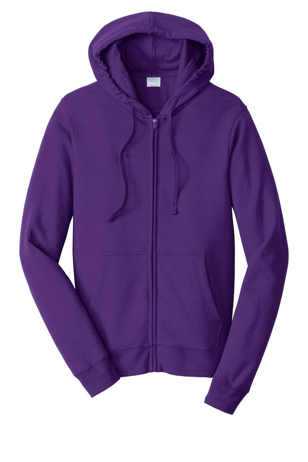 Port &amp; Company PC850ZH Fan Favorite Fleece Full-Zip Hooded Sweatshirt - Team Purple - HIT a Double - 5