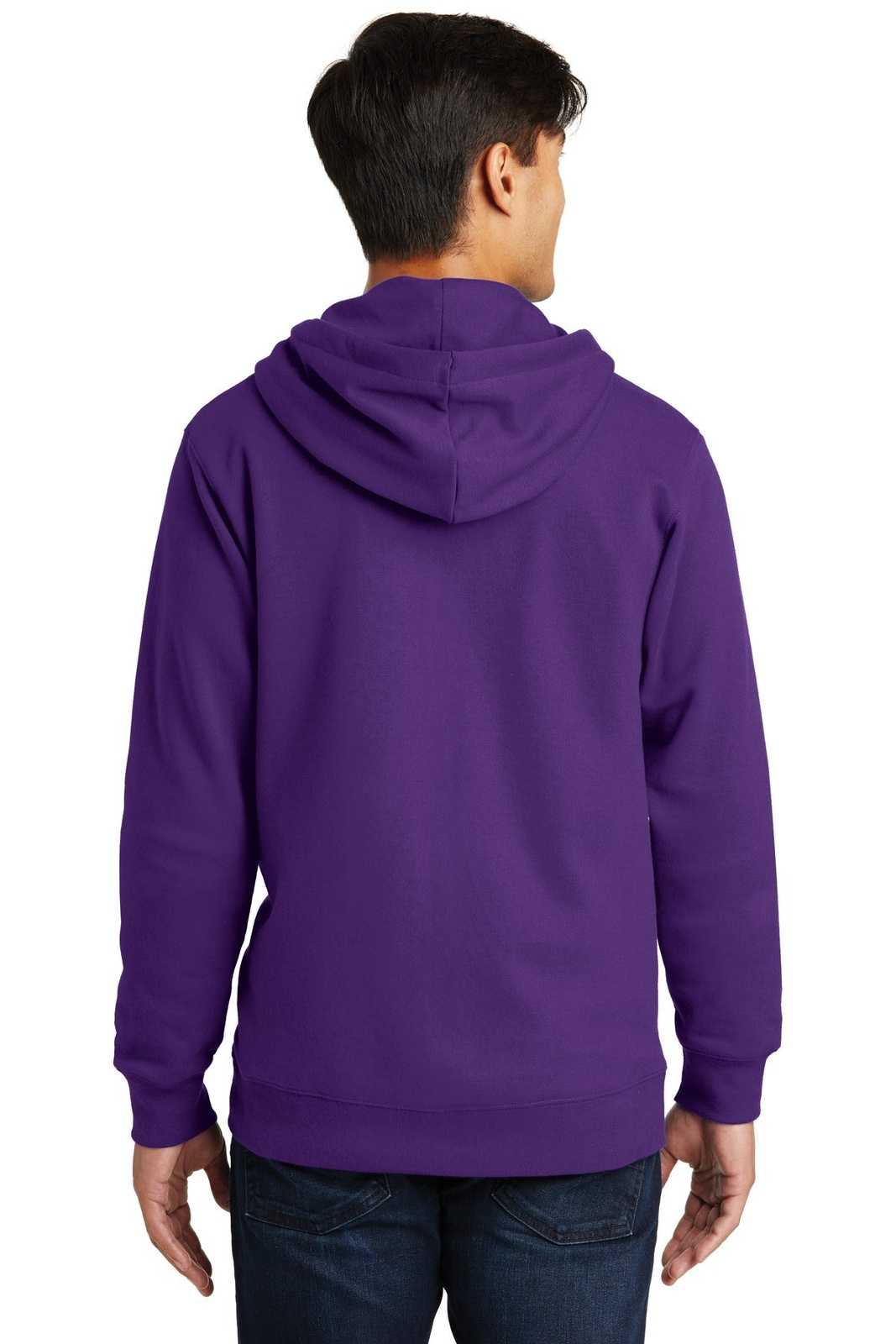 Port &amp; Company PC850ZH Fan Favorite Fleece Full-Zip Hooded Sweatshirt - Team Purple - HIT a Double - 2