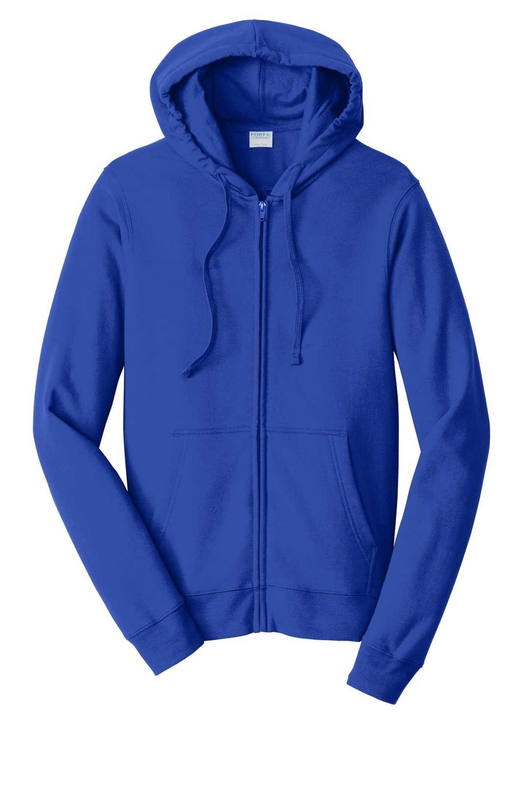 Port &amp; Company PC850ZH Fan Favorite Fleece Full-Zip Hooded Sweatshirt - True Royal - HIT a Double - 5